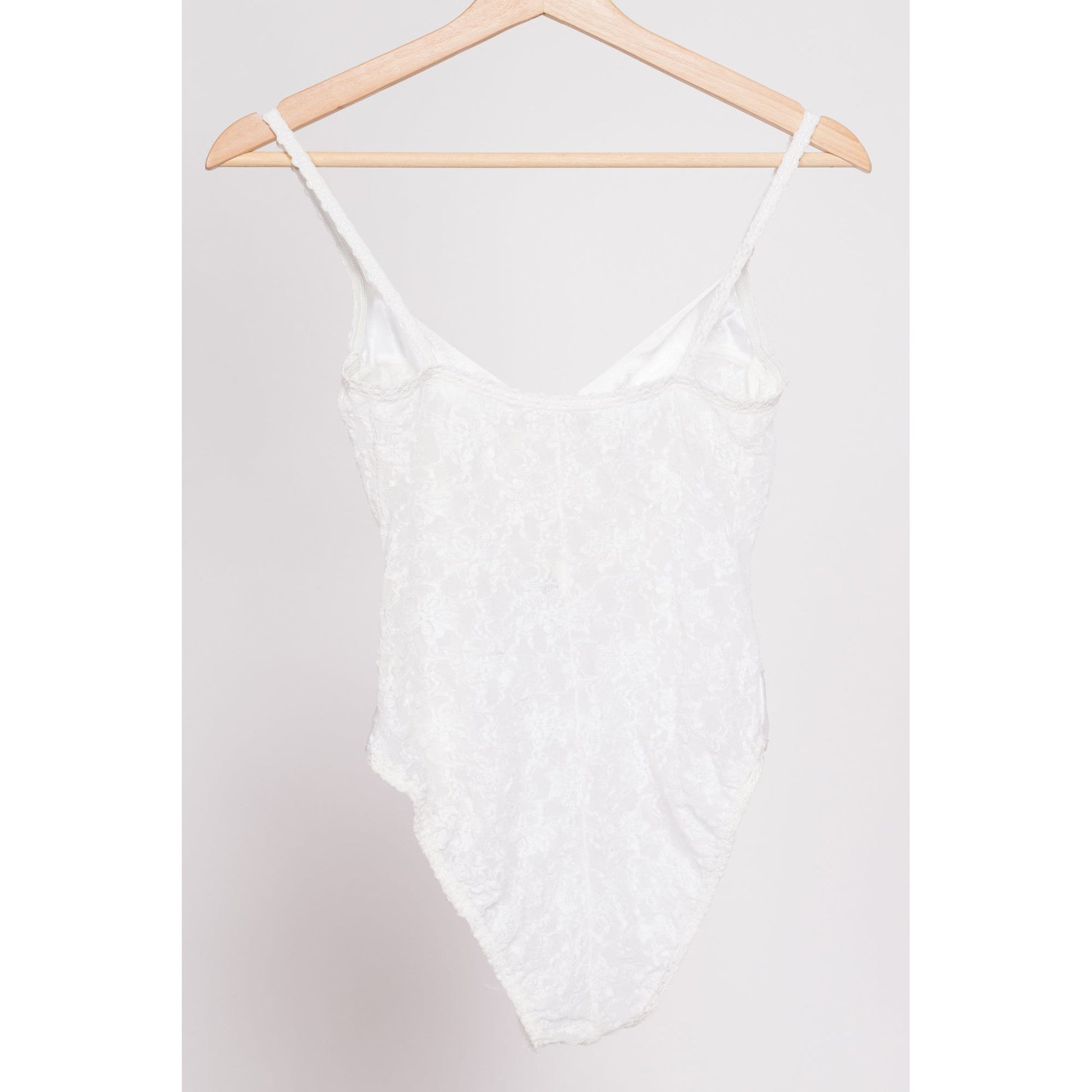 80s Sheer White Lace Teddy - Petite Small | Vintage High Hip Satin Trim One Piece Lingerie Bodysuit