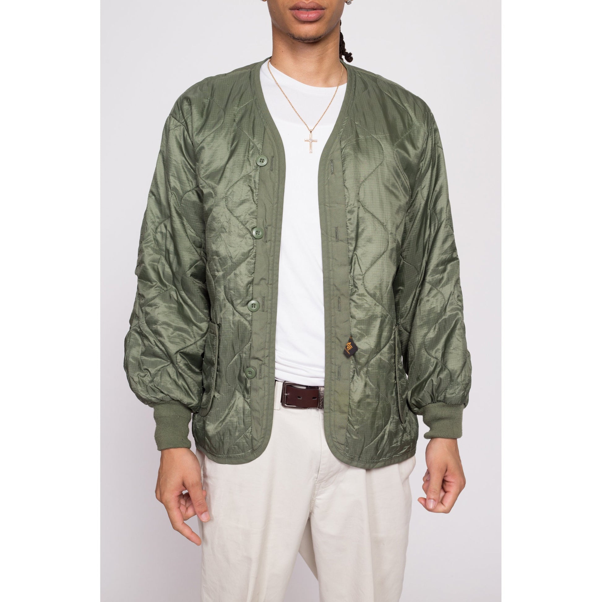 90s Alpha Industries Quilted Army Jacket - Men\'s Large – Flying Apple  Vintage