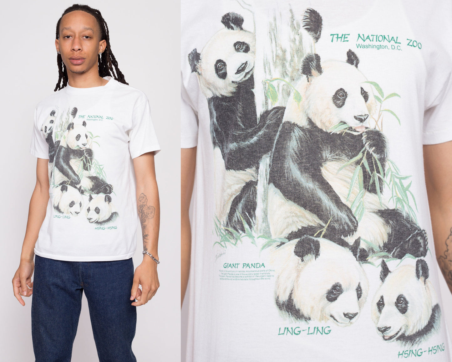 90s Panda Bear National Zoo T Shirt - Men's Medium | Vintage Washington DC Giant Panda Graphic Animal Tee