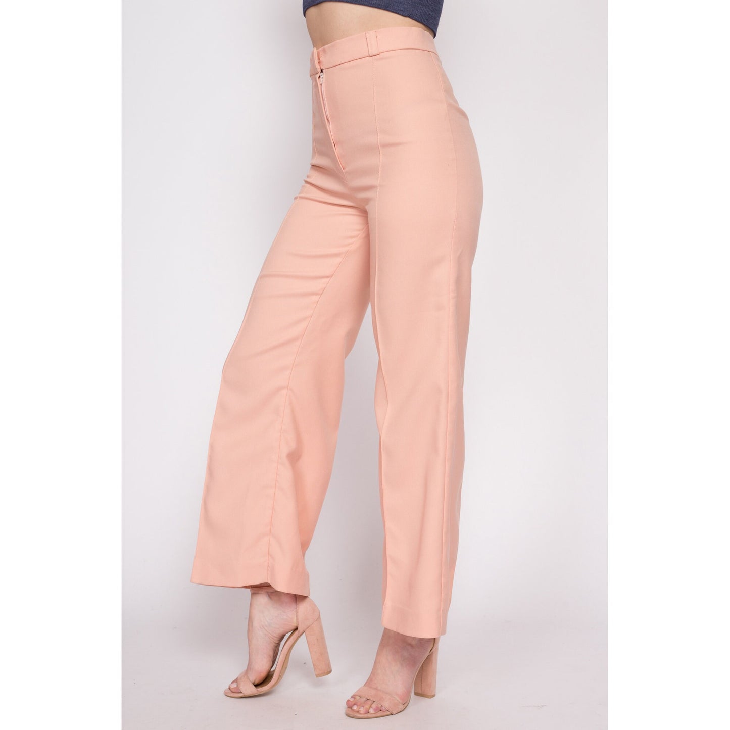 70s Peach Pink Flared Pants - Medium, 28"