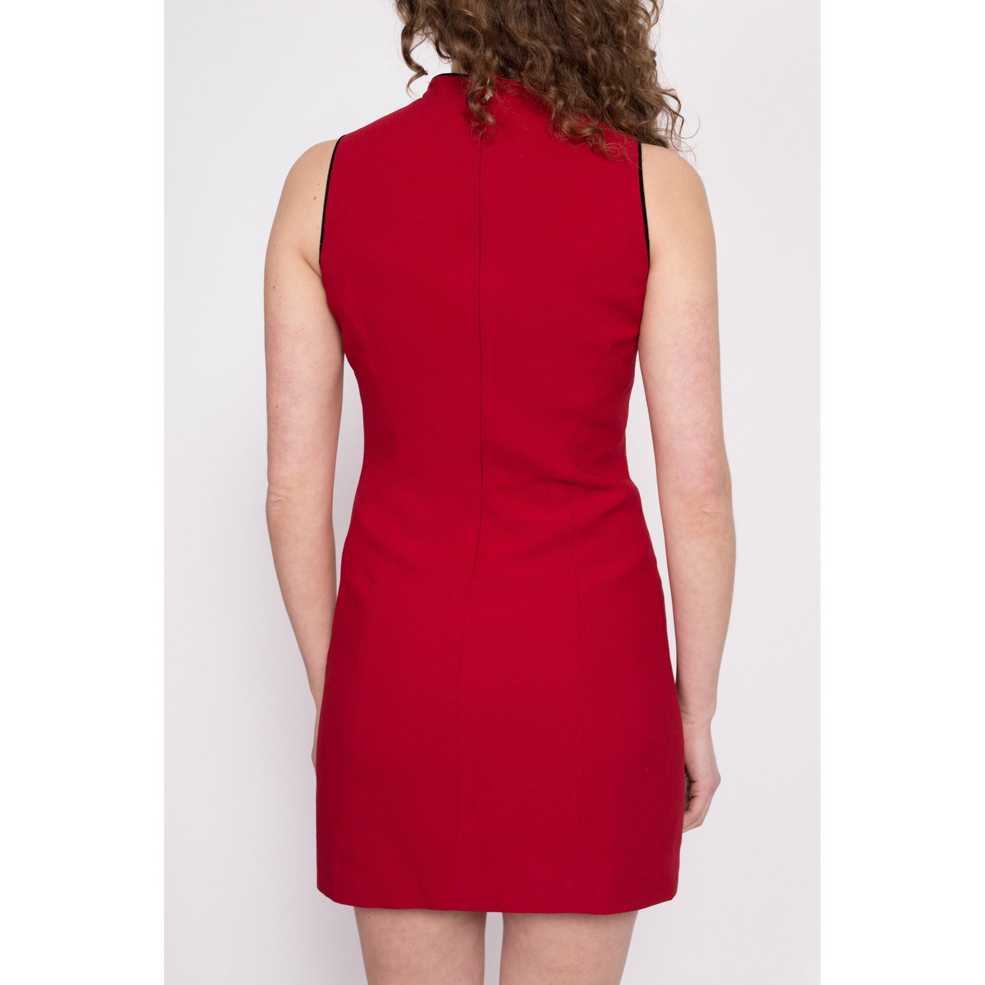90s Bebe Red Cheongsam Mini Dress - Small to Medium