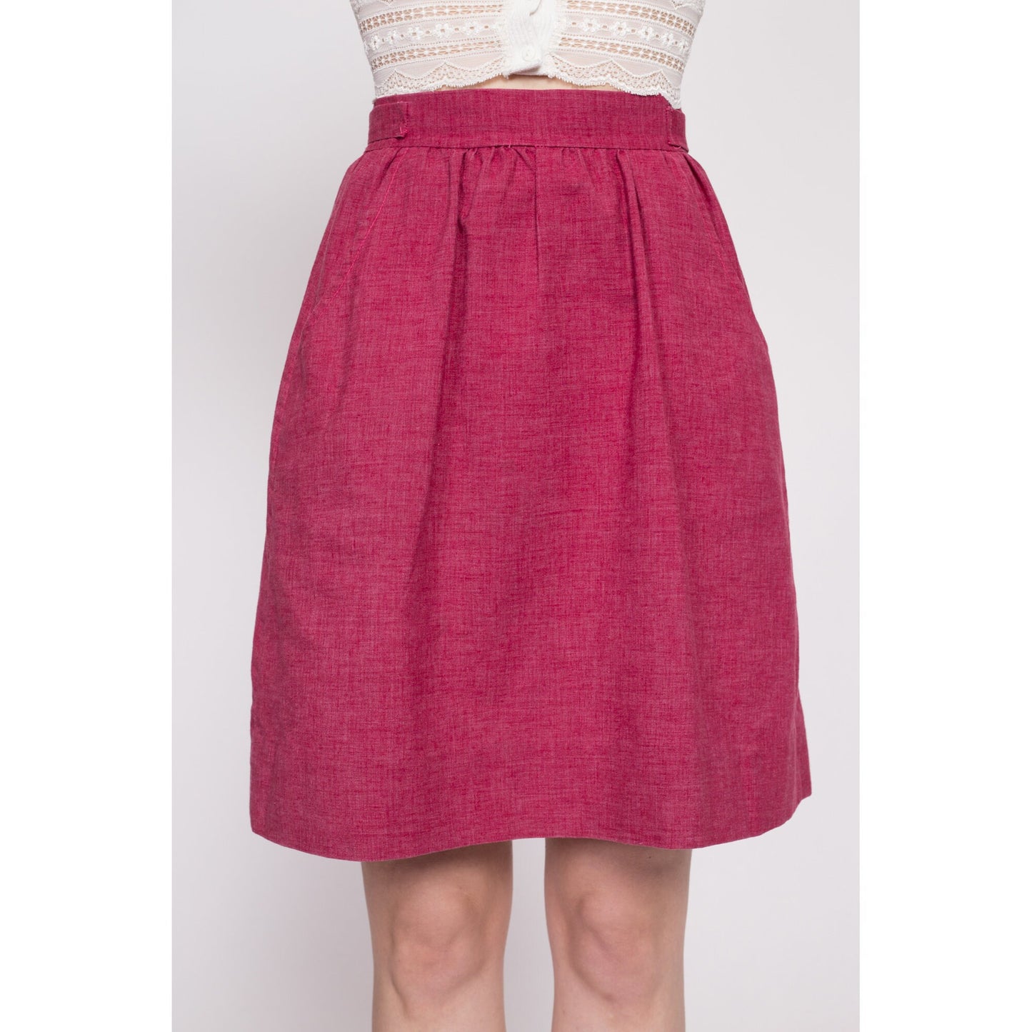 1960s Magenta Pink Mini Skirt - Small