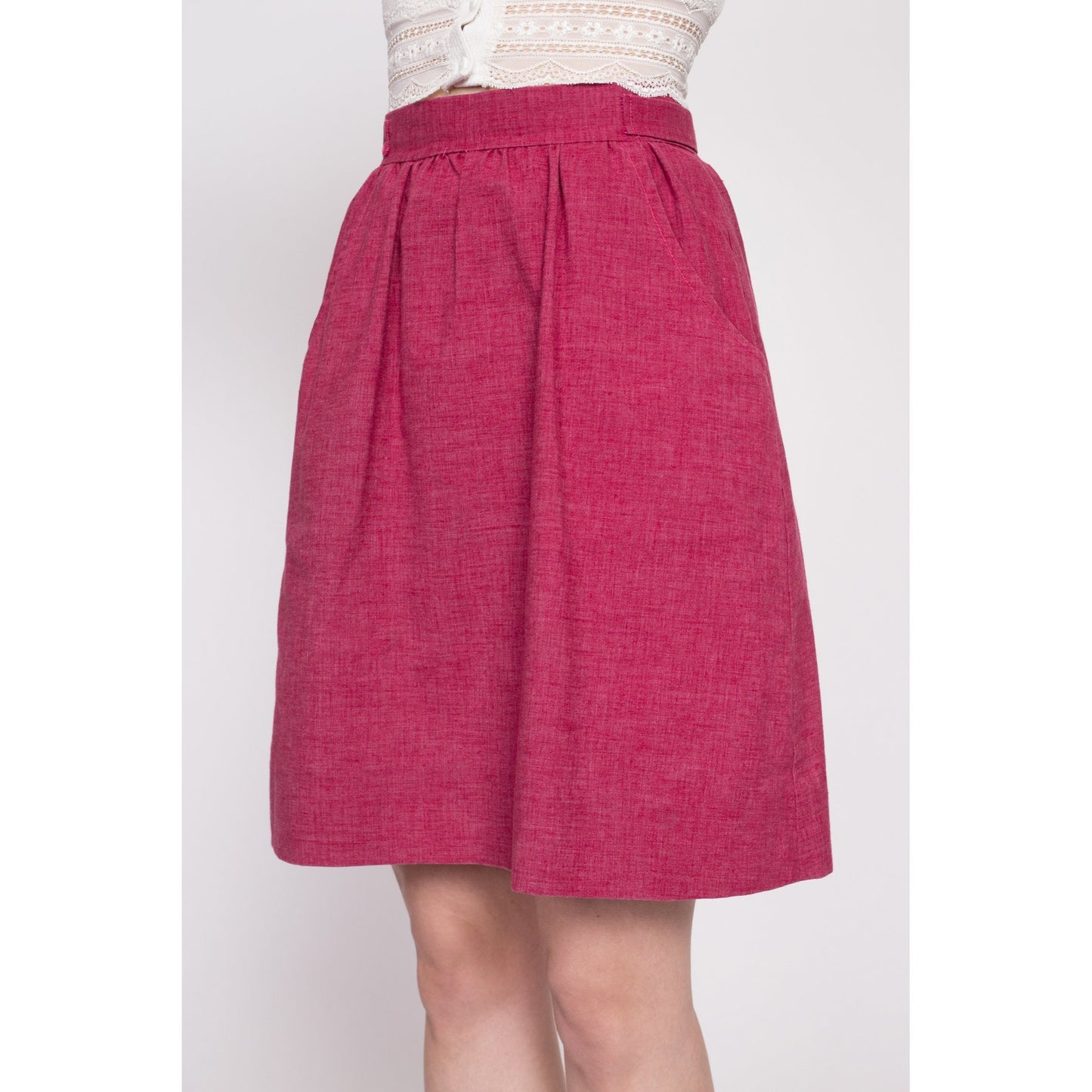 1960s Magenta Pink Mini Skirt - Small