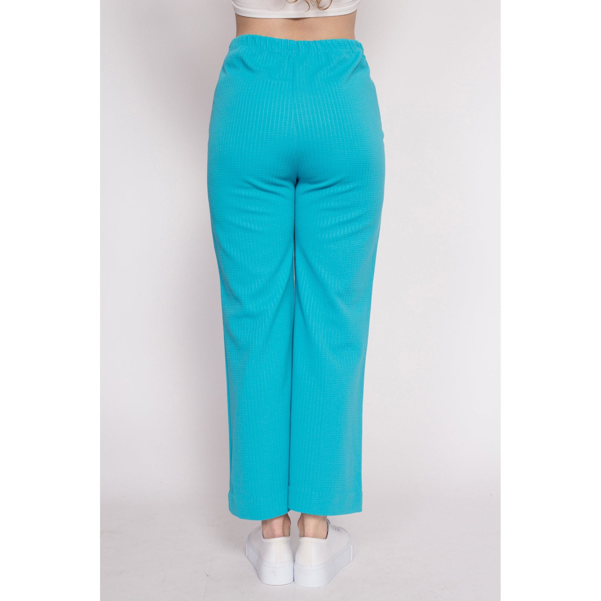 70s Bright Blue Flared Pants - Medium – Flying Apple Vintage