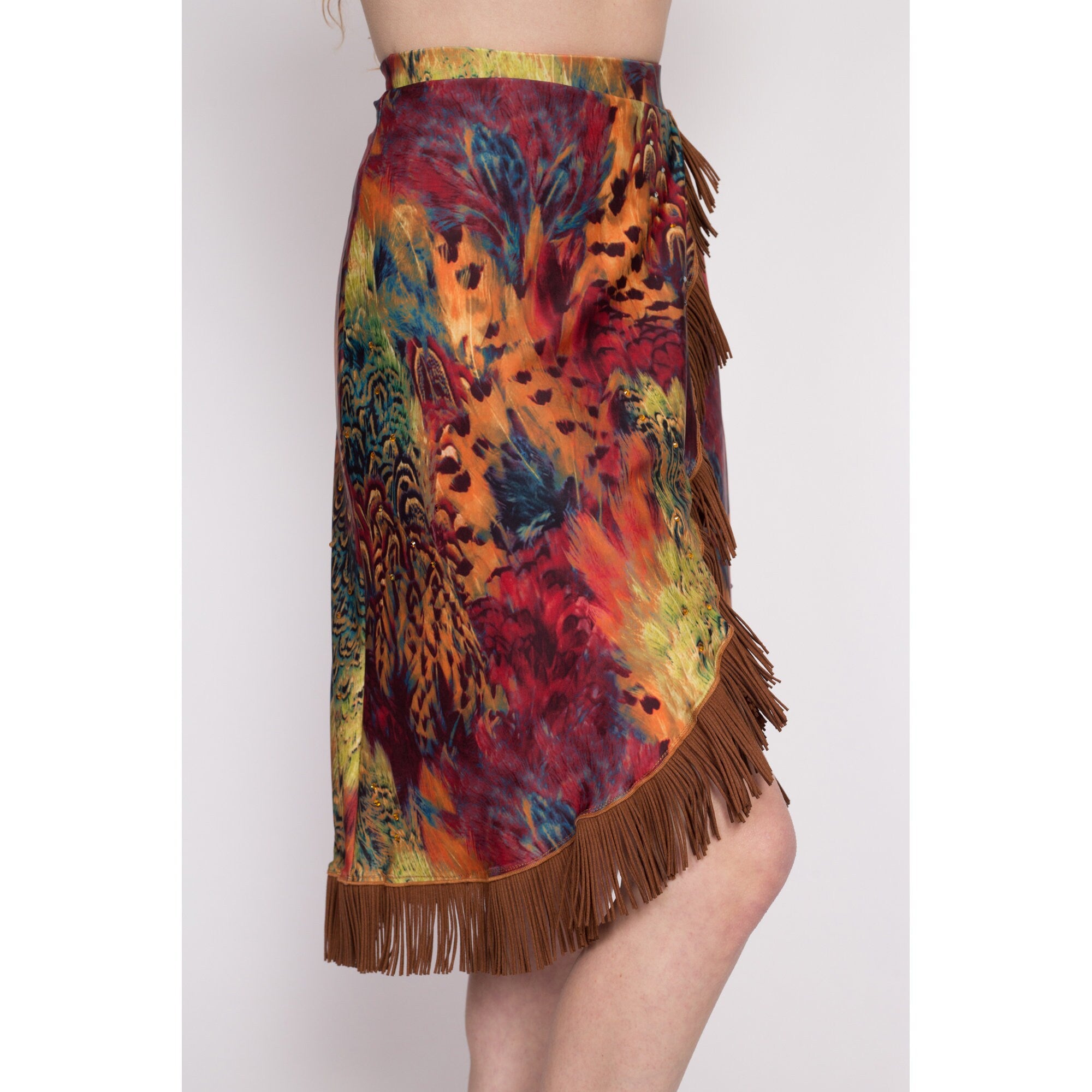 Peacock Print Coco Buckle Skirt - Siesta UK