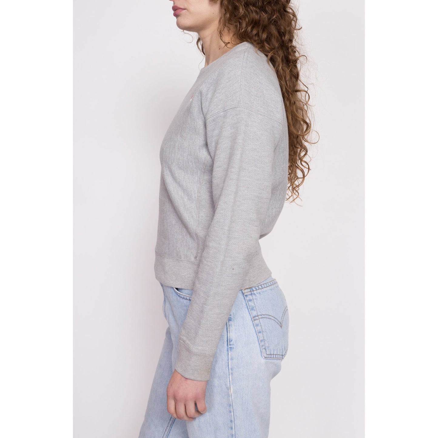 Champion Heather Grey Cropped Sweatshirt - Extra Small | Reverse Weave Crew Neck Plain Streetwear Pullover