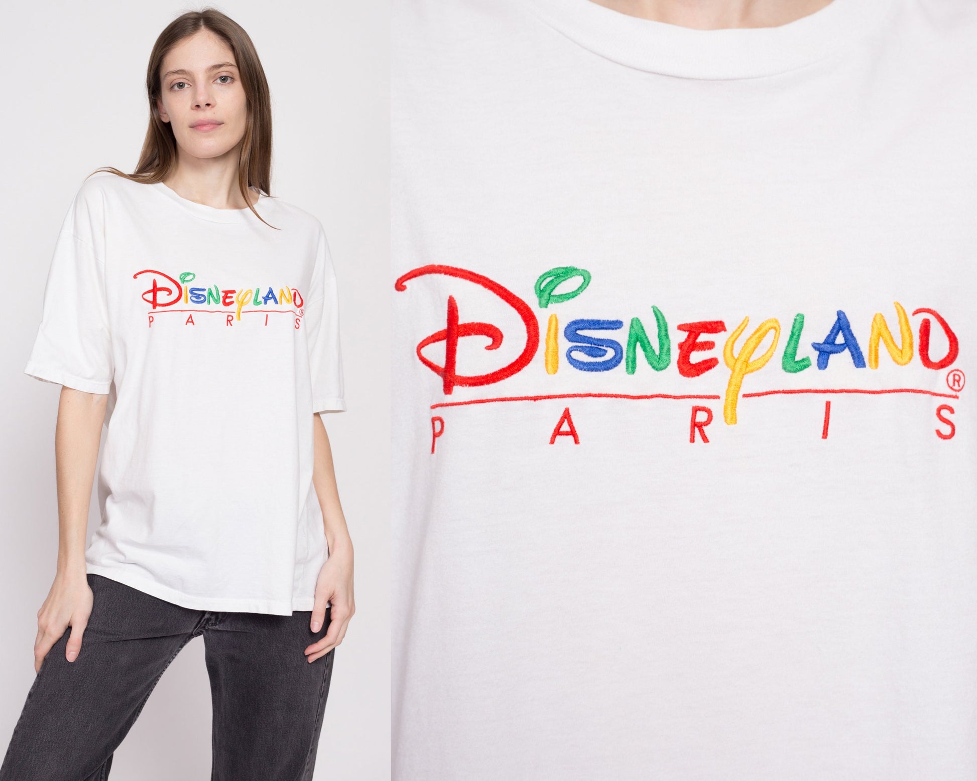 90s Disneyland Paris T Shirt - Men's Large, Women's XL – Flying Apple  Vintage