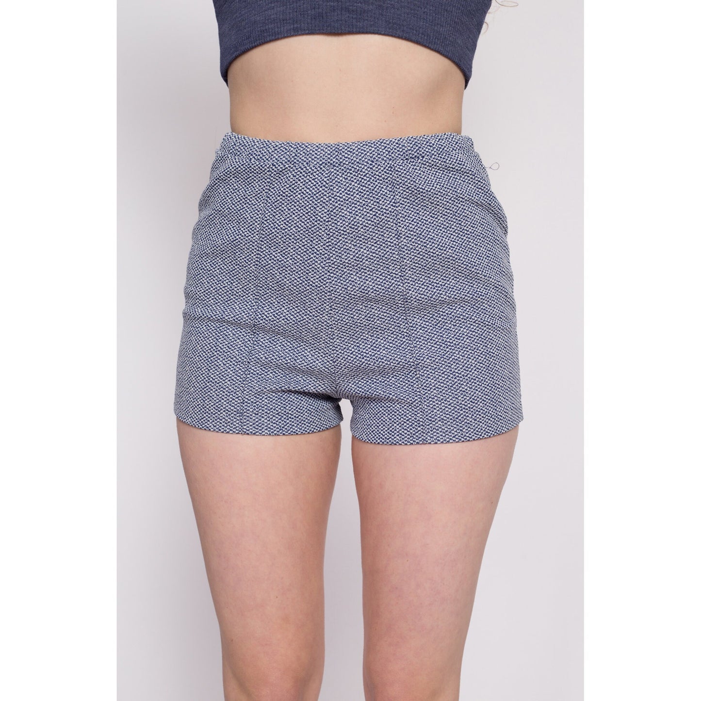 70s Blue High Waisted Hot Pants - Small | Vintage Sportswear Retro Athletic Booty Shorts