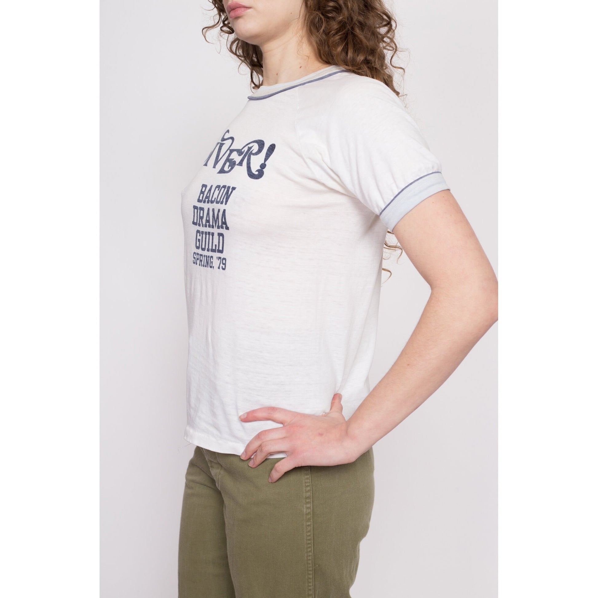 70s Oliver! "Consider Yourself One Of Us" T Shirt - Unisex Small | Vintage Drama Guild Broadway Musical Theater Graphic Ringer Tee
