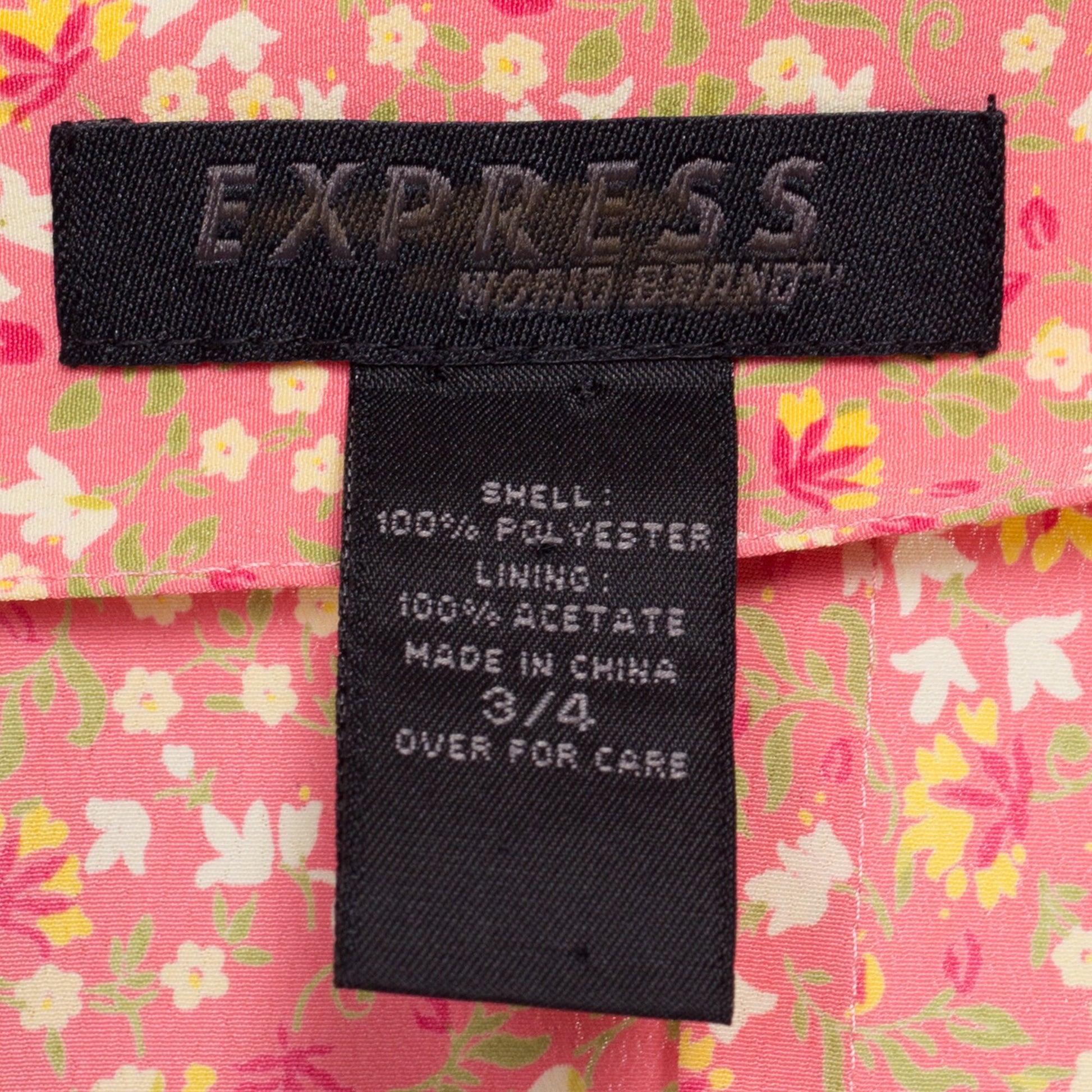 90s Peach Pink Calico Floral Romper - Extra Small | Vintage Express Spaghetti Strap Mini Dress Playsuit