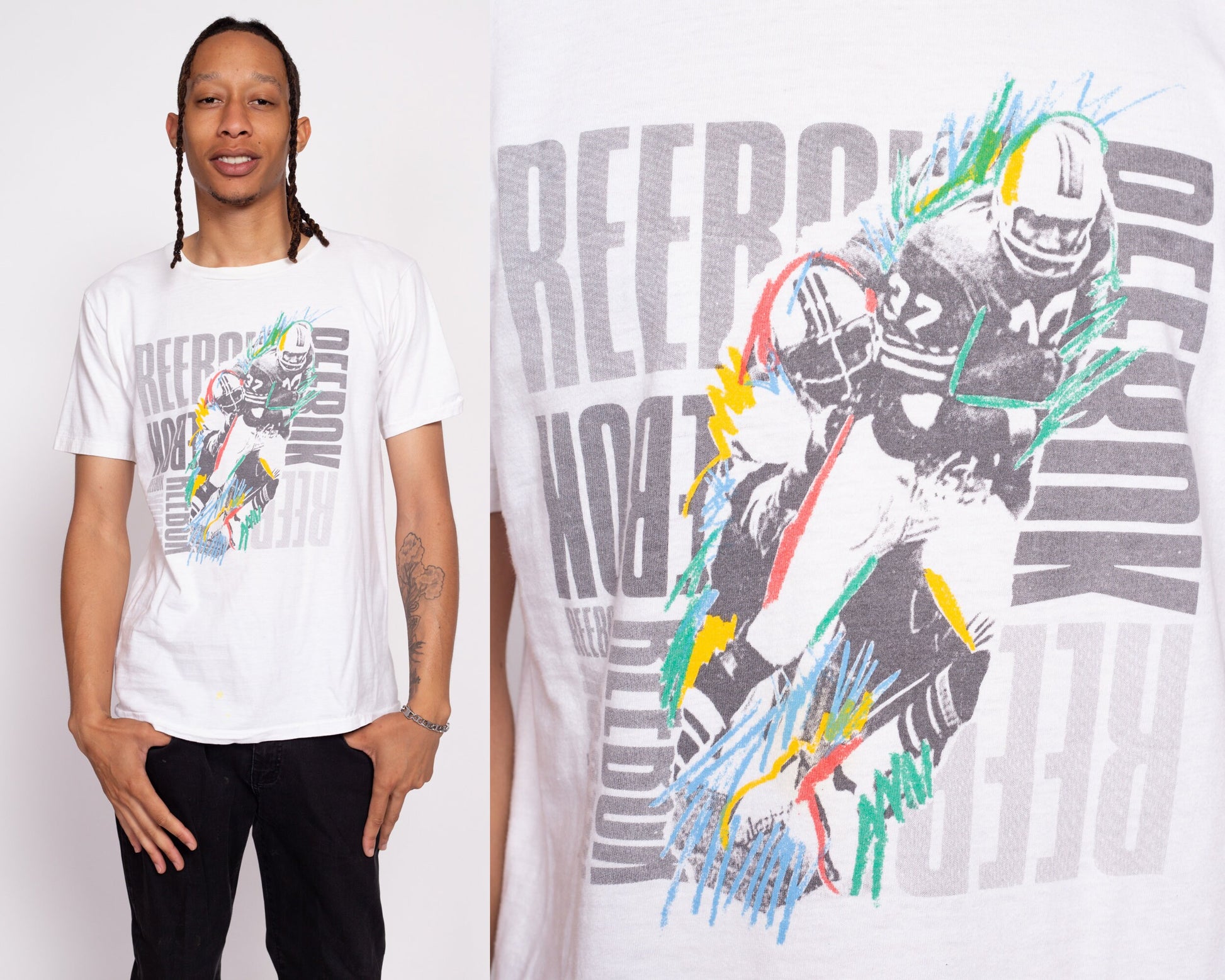 90s Reebok NFL T Shirt - Men's Medium | Vintage Football Graphic Tee