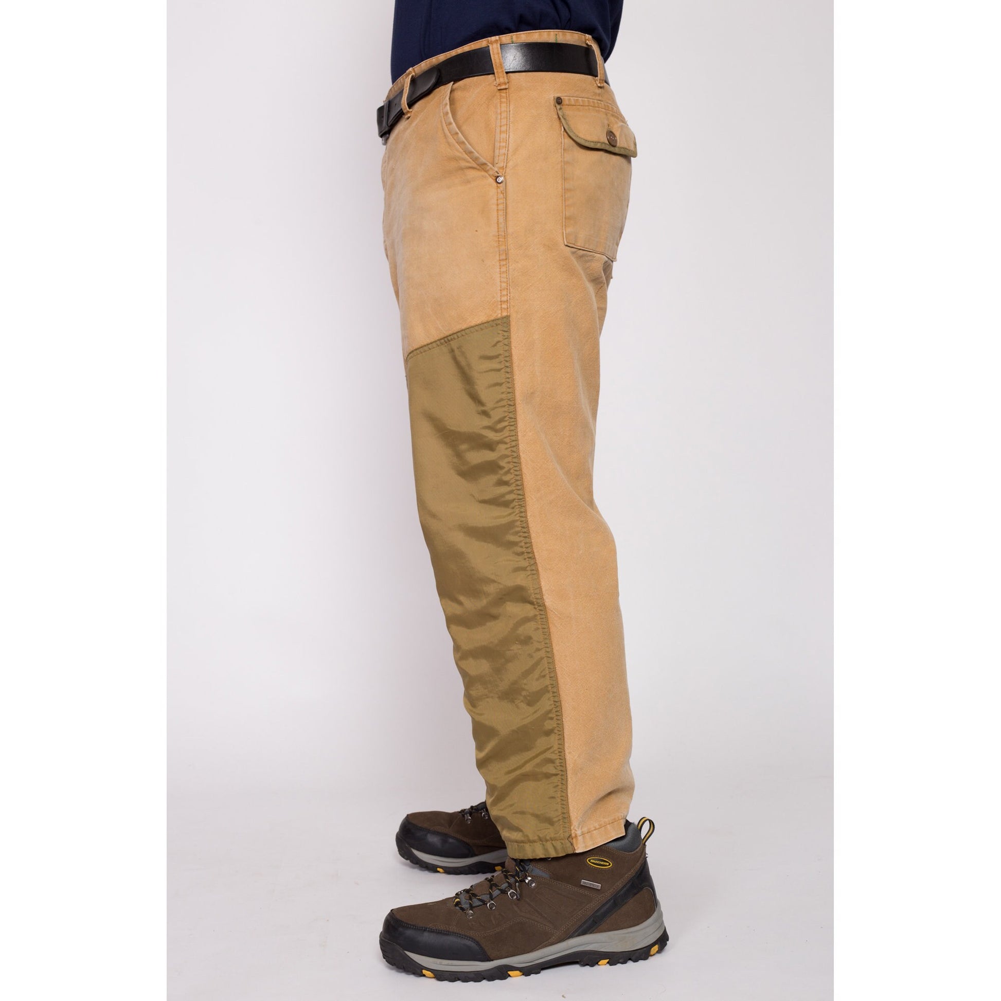 Vintage Duck Canvas Upland Hunting Pants - 41x28 | Waterproof Panel Tan Brown Workwear Outdoors Pants