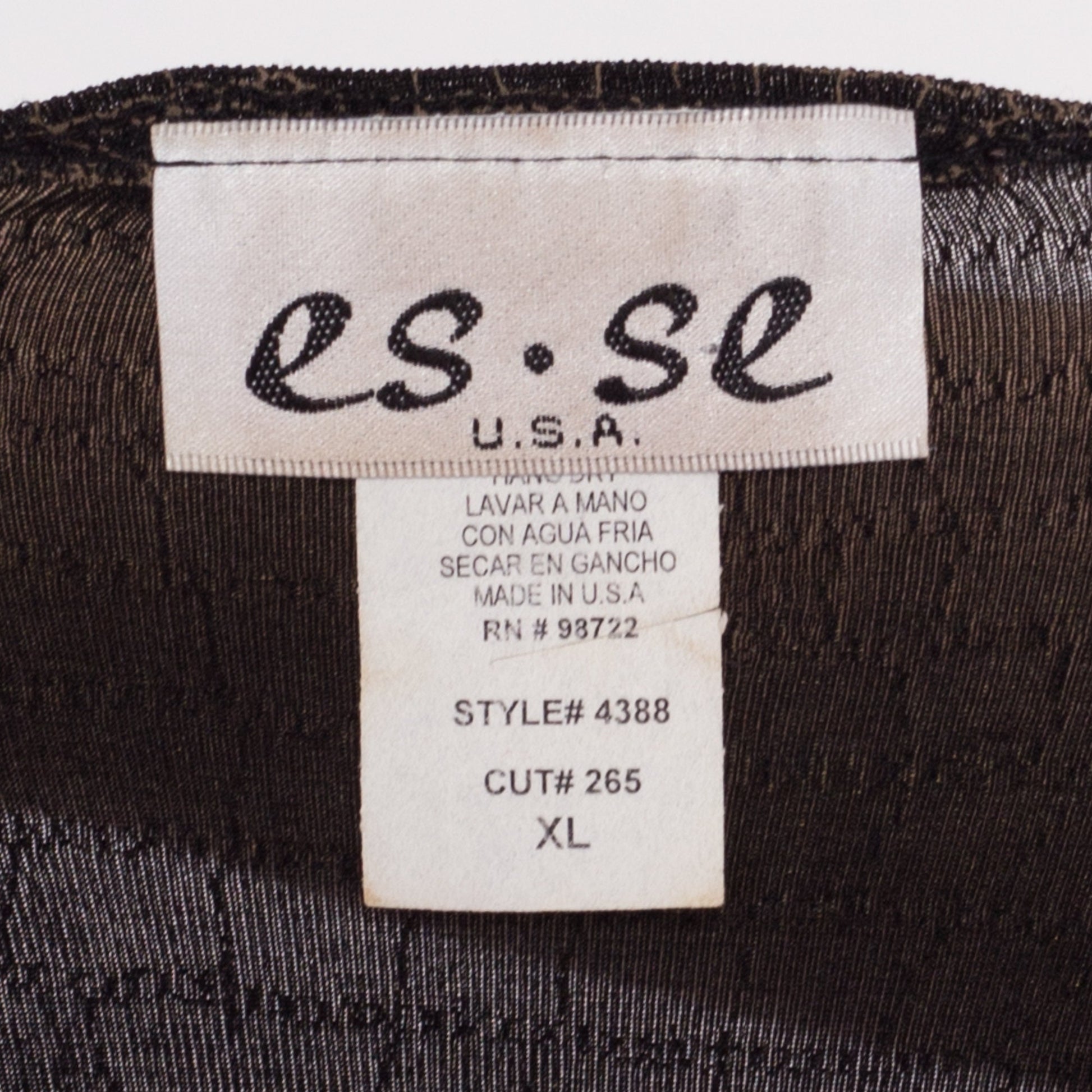 90s Slinky Chain Web Print Shirt - Large | Vintage Black Brown Two Tone Short Sleeve Grunge Top
