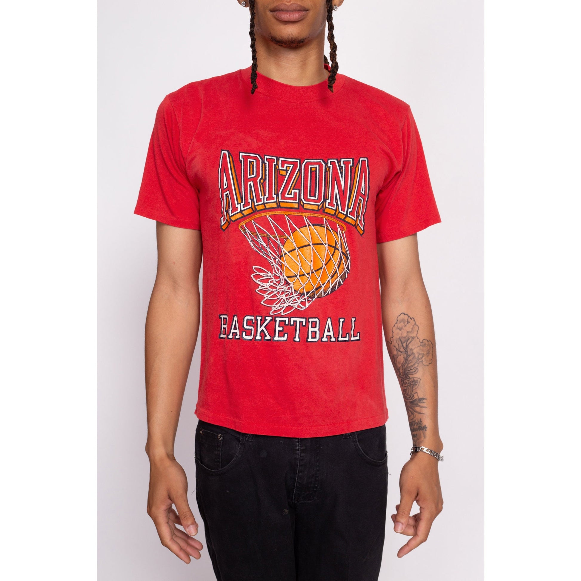 80s Arizona State Basketball T Shirt - Men's Medium | Vintage Red NCAA College Sports Graphic Tee