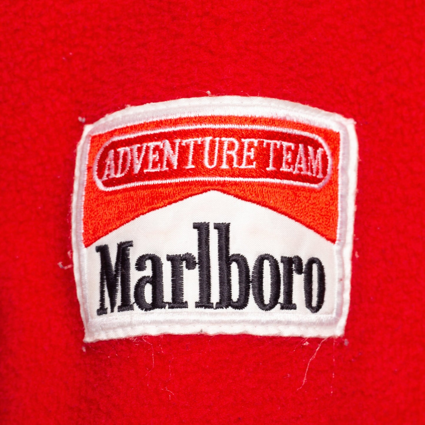 90s Marlboro Red Color Block Fleece Sweatshirt - Men's Large | Vintage Adventure Team Henley Pullover