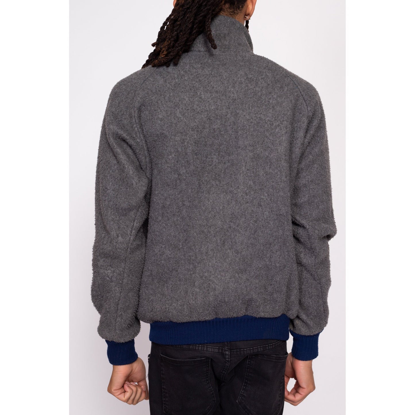 80s Patagonia Fleece Half Zip Sweatshirt - Men's Medium | Vintage Zip Front High Neck Plain Pullover