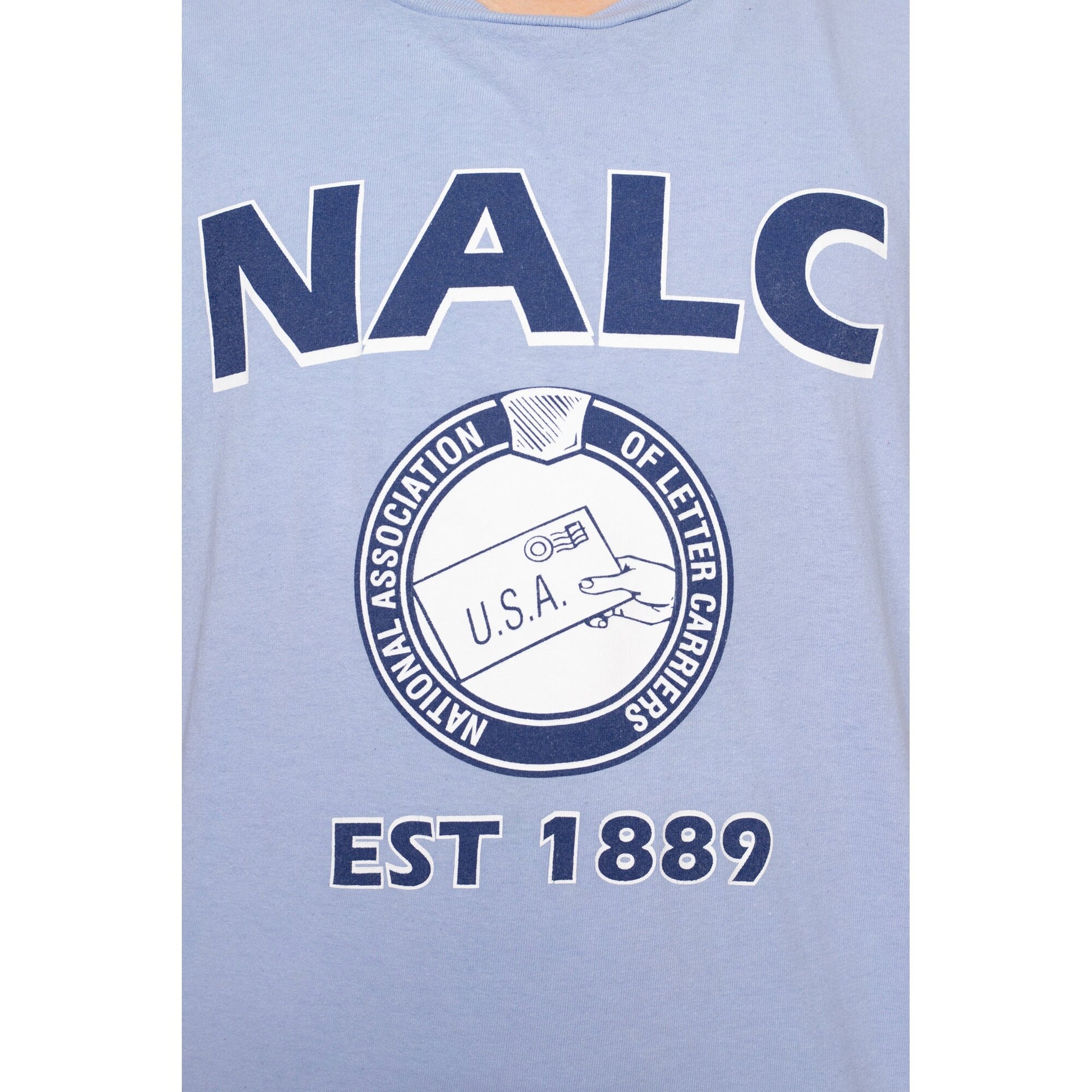 80s National Association of Letter Carriers Union T Shirt - Men's XL | Vintage Blue USPS Postal Workers Graphic Tee