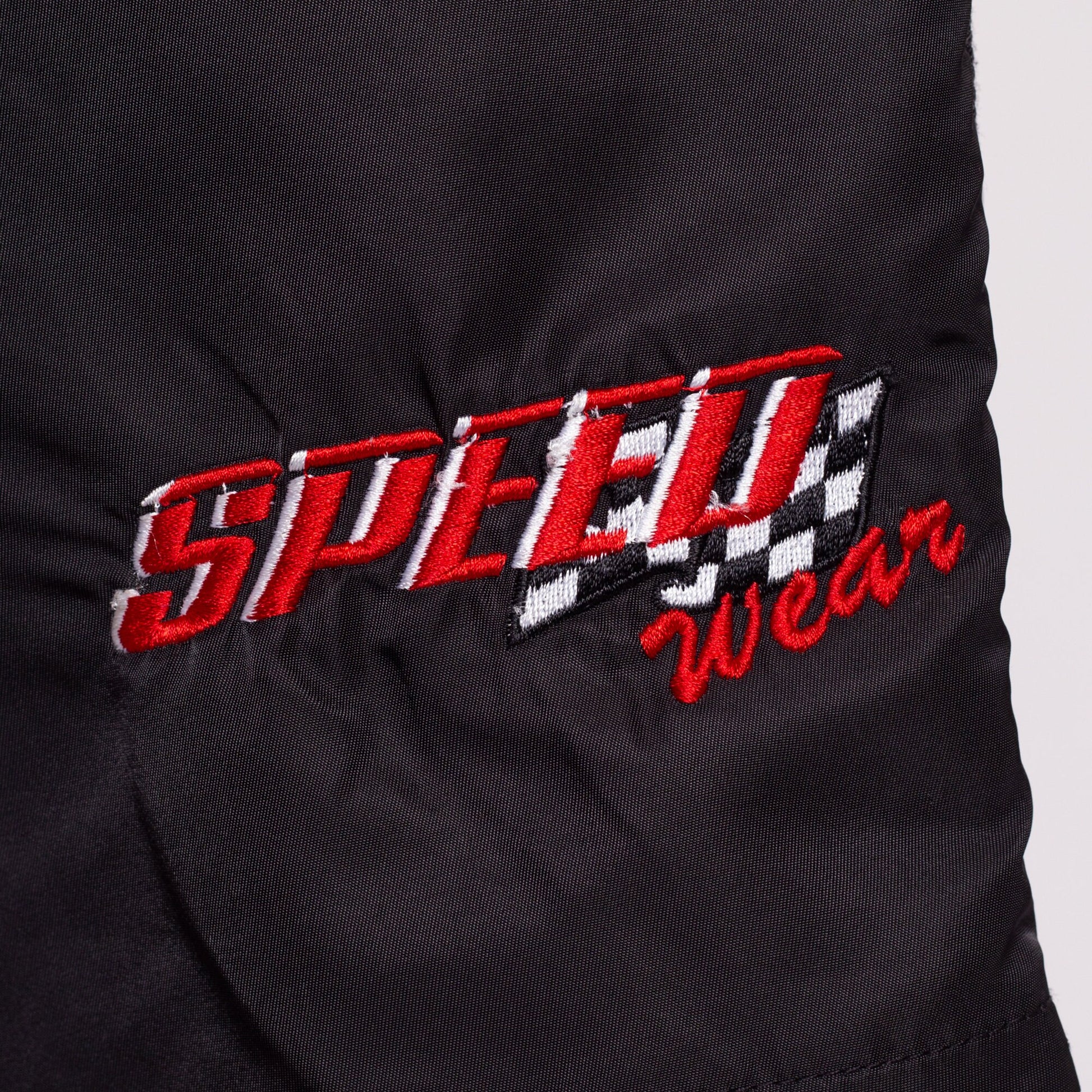 90s Speedo Board Shorts - Size 36 | Vintage Black Red Color Block Long Swim Shorts