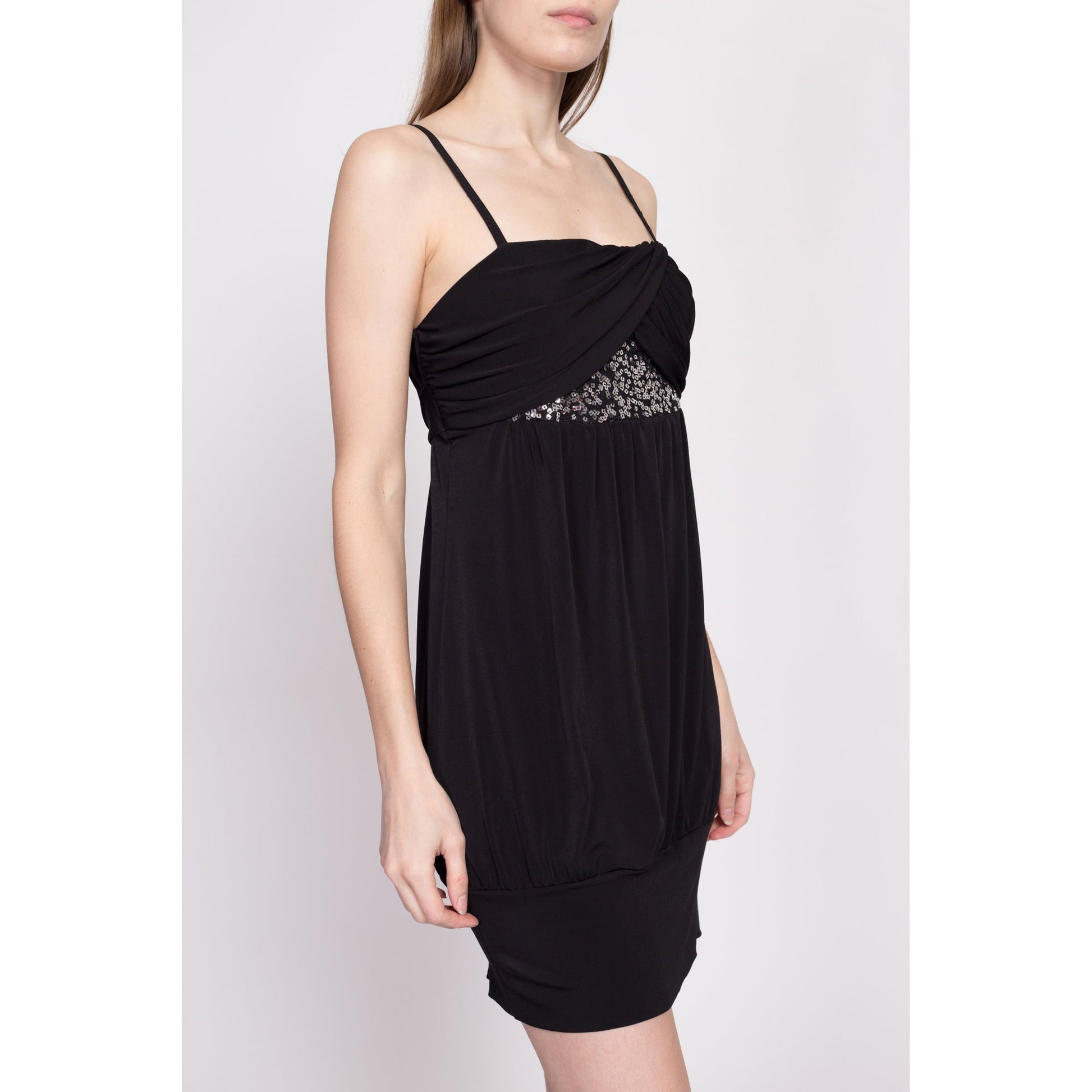 Y2K Bubble Hem Sequin Party Dress - Medium Flying Apple Vintage Y2K Bubble Hem Sequin Party Dress - Medium Flying Apple Vintage