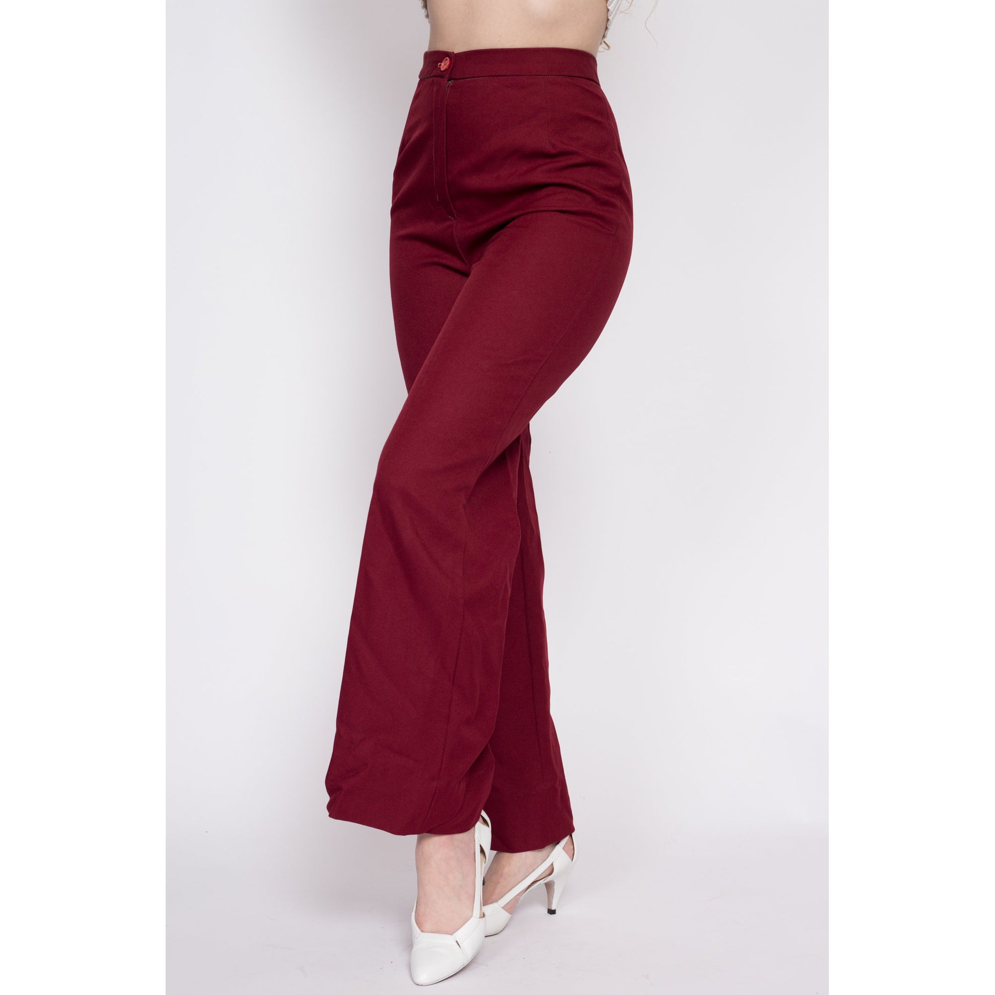 70s Wine Red High Waisted Pants 28" – Flying Apple Vintage
