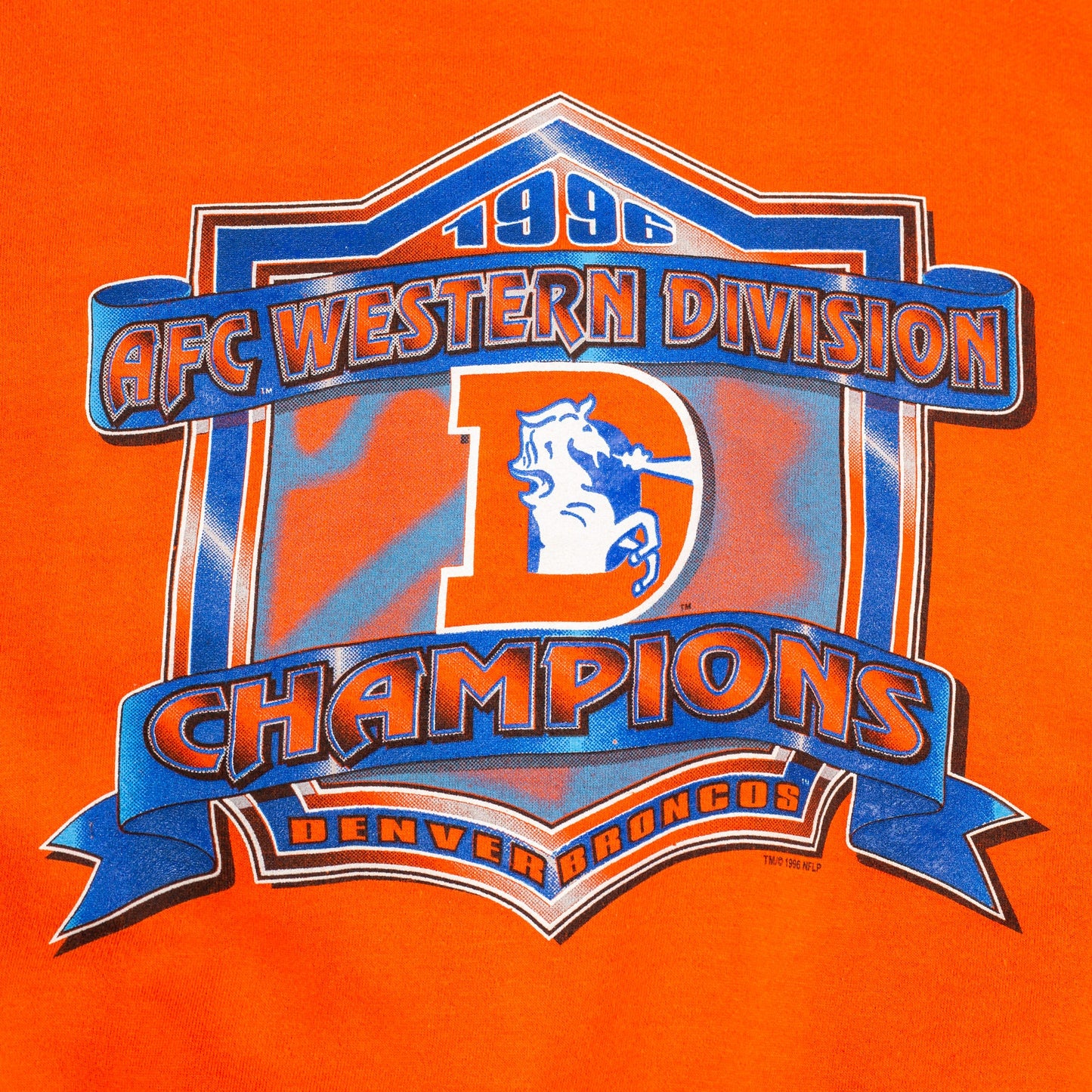 90s Denver Broncos NFL Sweatshirt - Men's XL | Vintage 1996 Logo 7 AFC Champions Football Graphic Crewneck