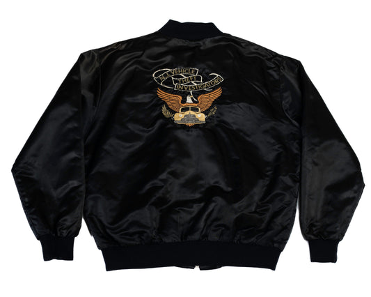 80s Vehicle Theft Investigation Satin Bomber - Men's Large | Vintage New Jersey Police Detective Windbreaker Jacket