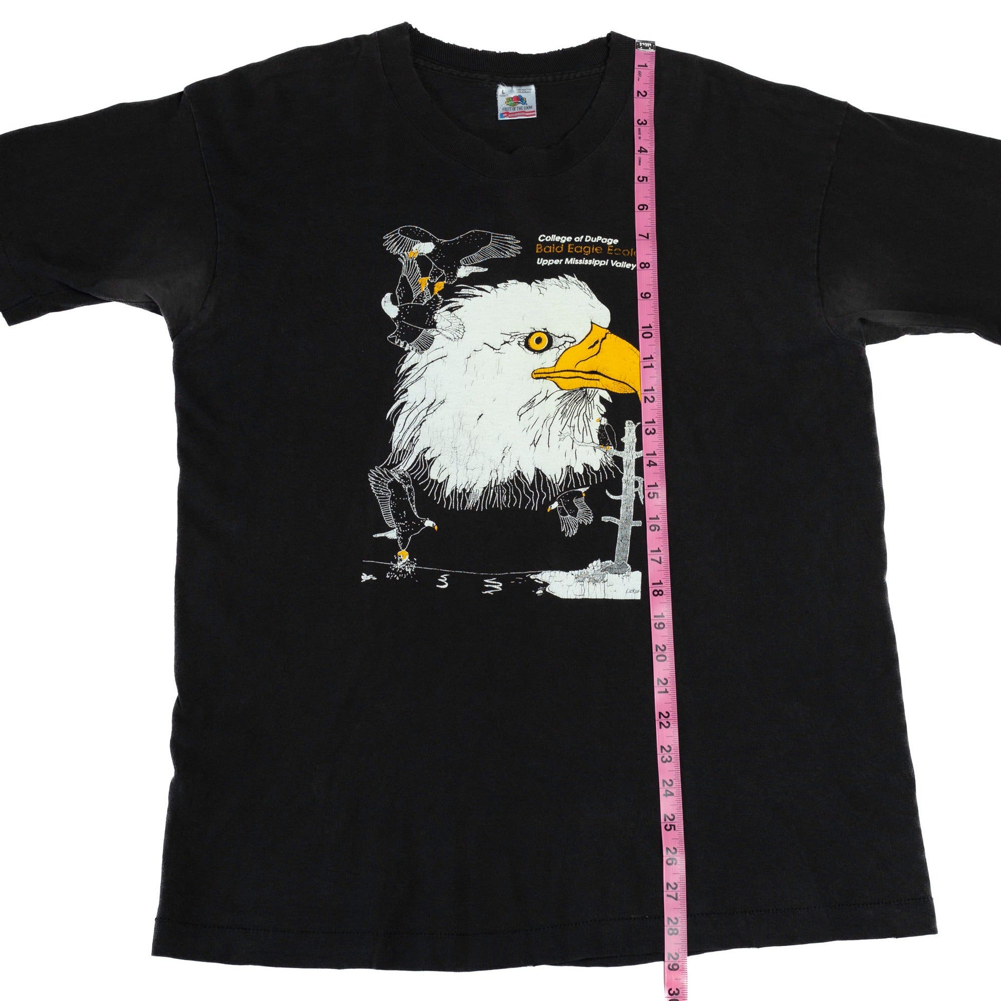 90s Bald Eagle Ecology T Shirt - Large | Vintage Black Graphic Animal Tee