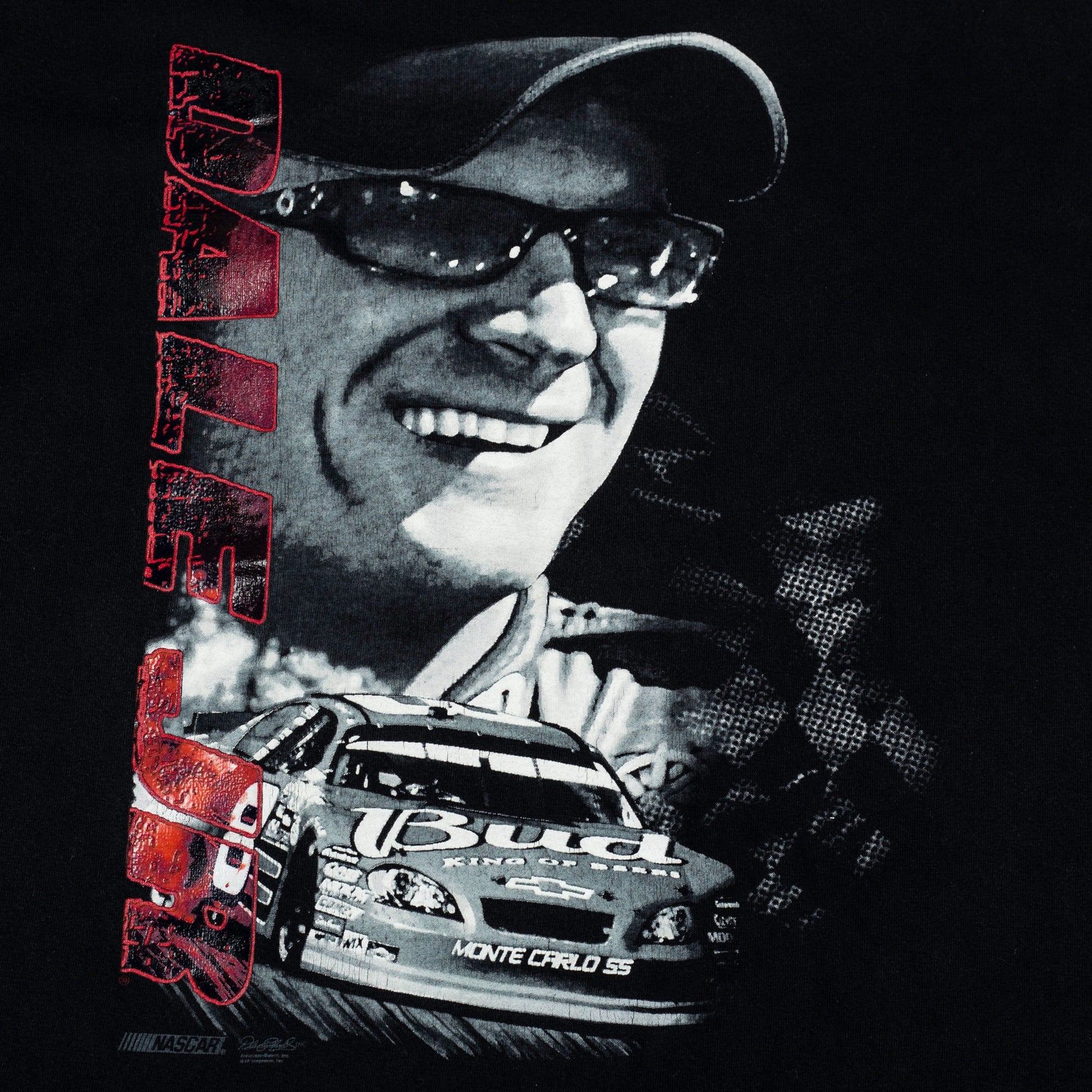 90s Dale Earnhardt Jr. NASCAR T Shirt - Extra Large | Vintage Graphic Black Race Car Promo Tee