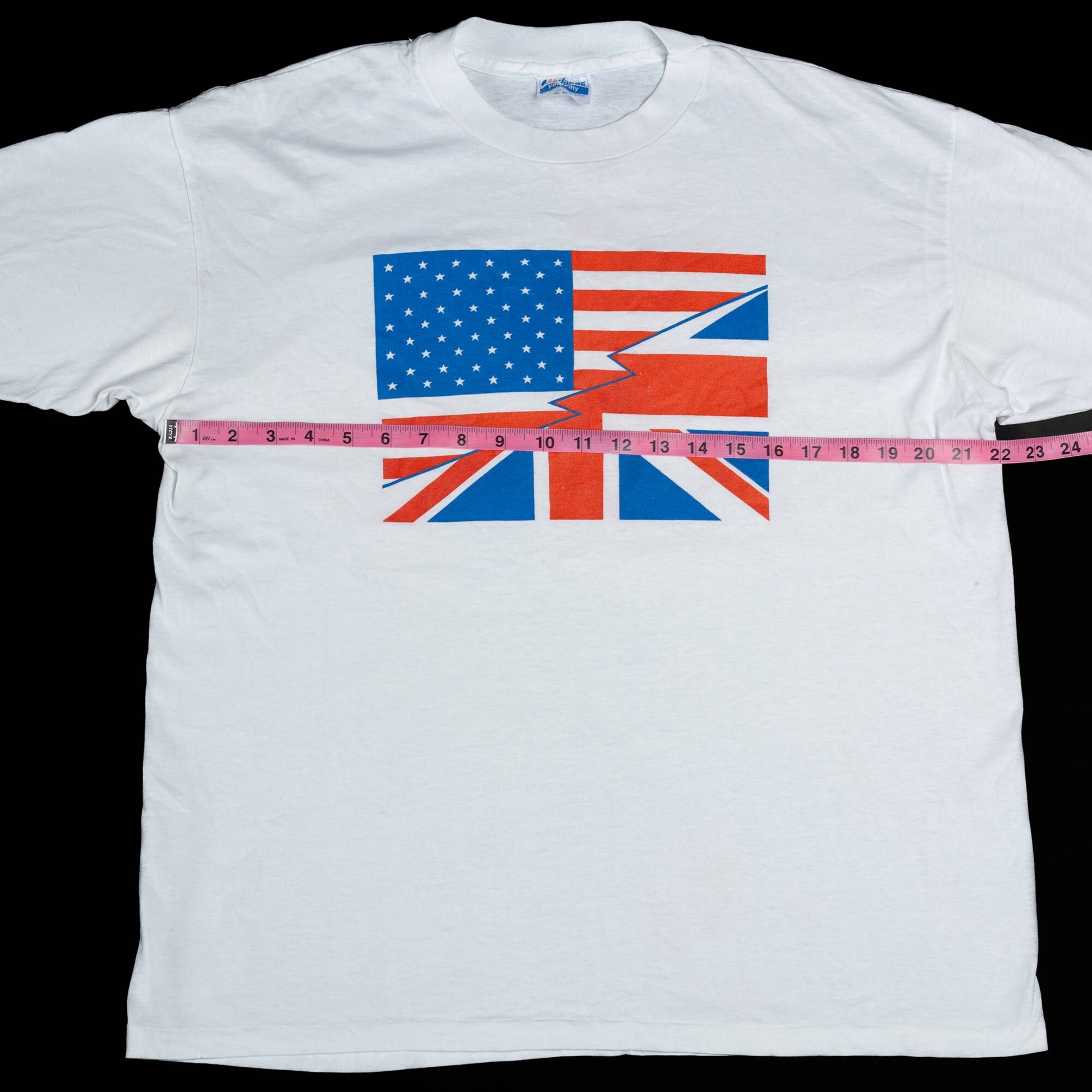 90s American Flag Union Jack T Shirt - Men's Large, Women's XL | Vintage USA England Graphic Tee