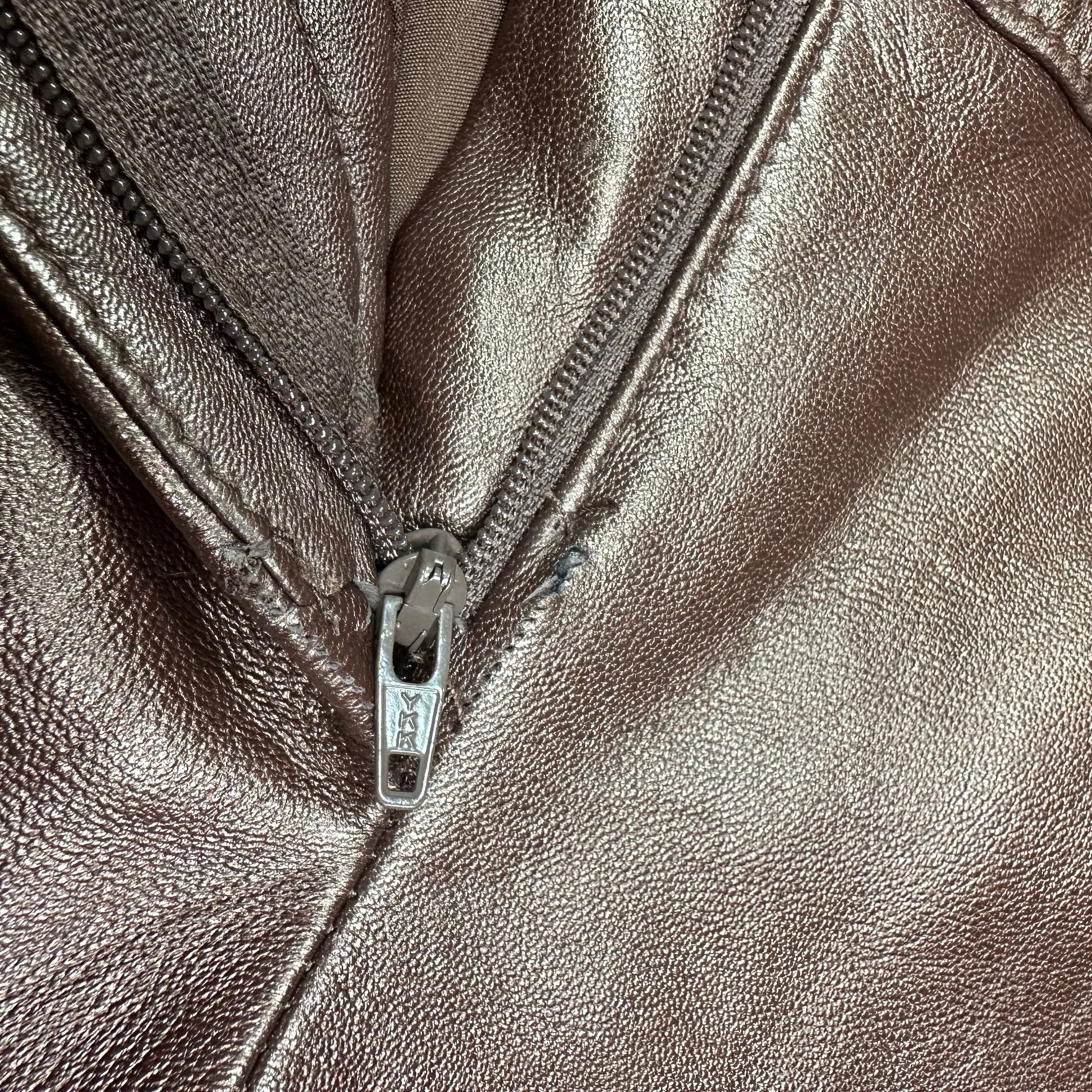 90s Y2K Cache Low Rise Leather Pants - Medium | Vintage Boho Copper Bootcut Trousers