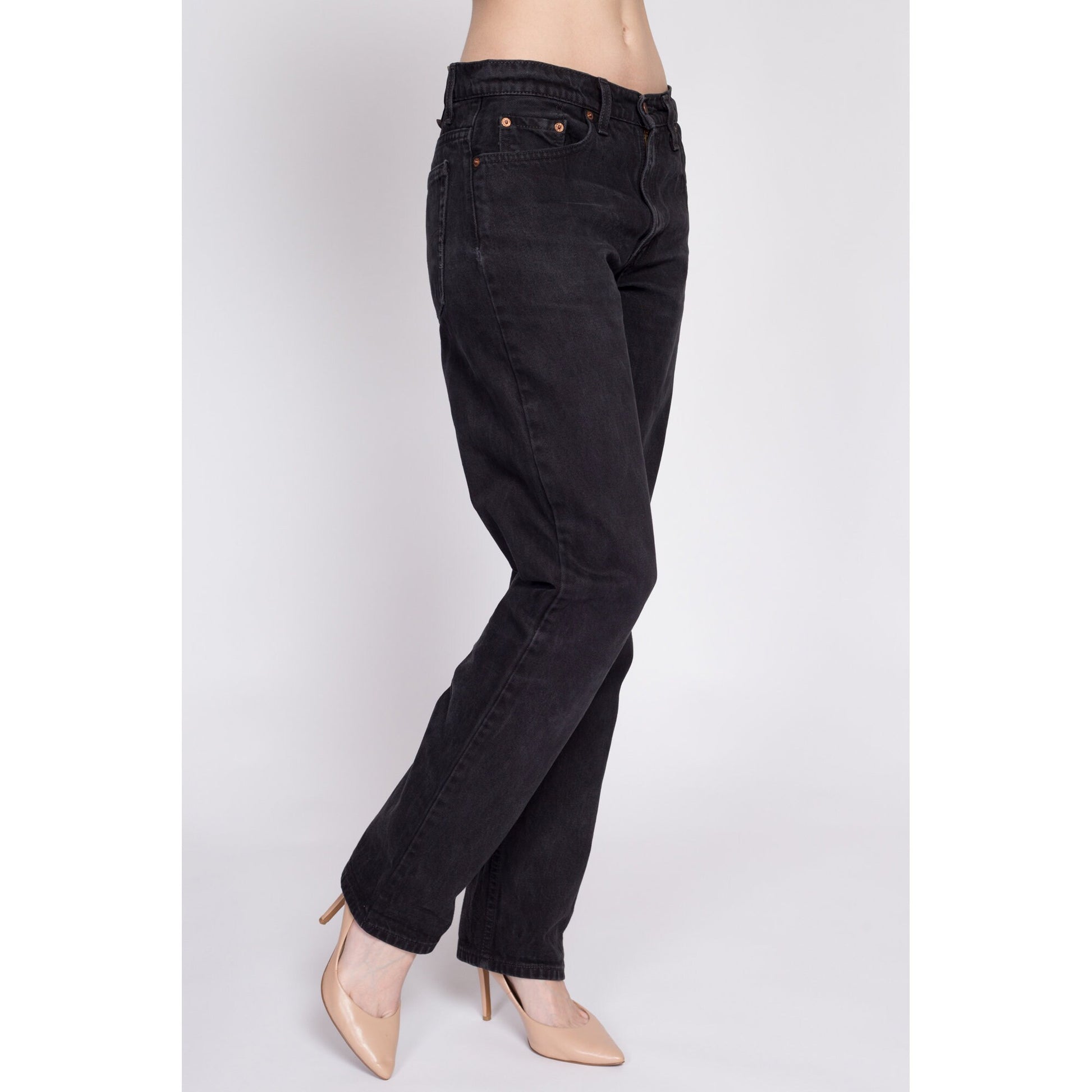 Vintage Levis Black Unisex Jeans - 30" Waist | 90s Denim Straight Leg Boyfriend Jeans