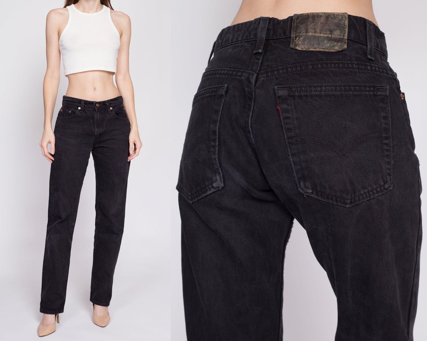 Vintage Levis Black Unisex Jeans - 30" Waist | 90s Denim Straight Leg Boyfriend Jeans
