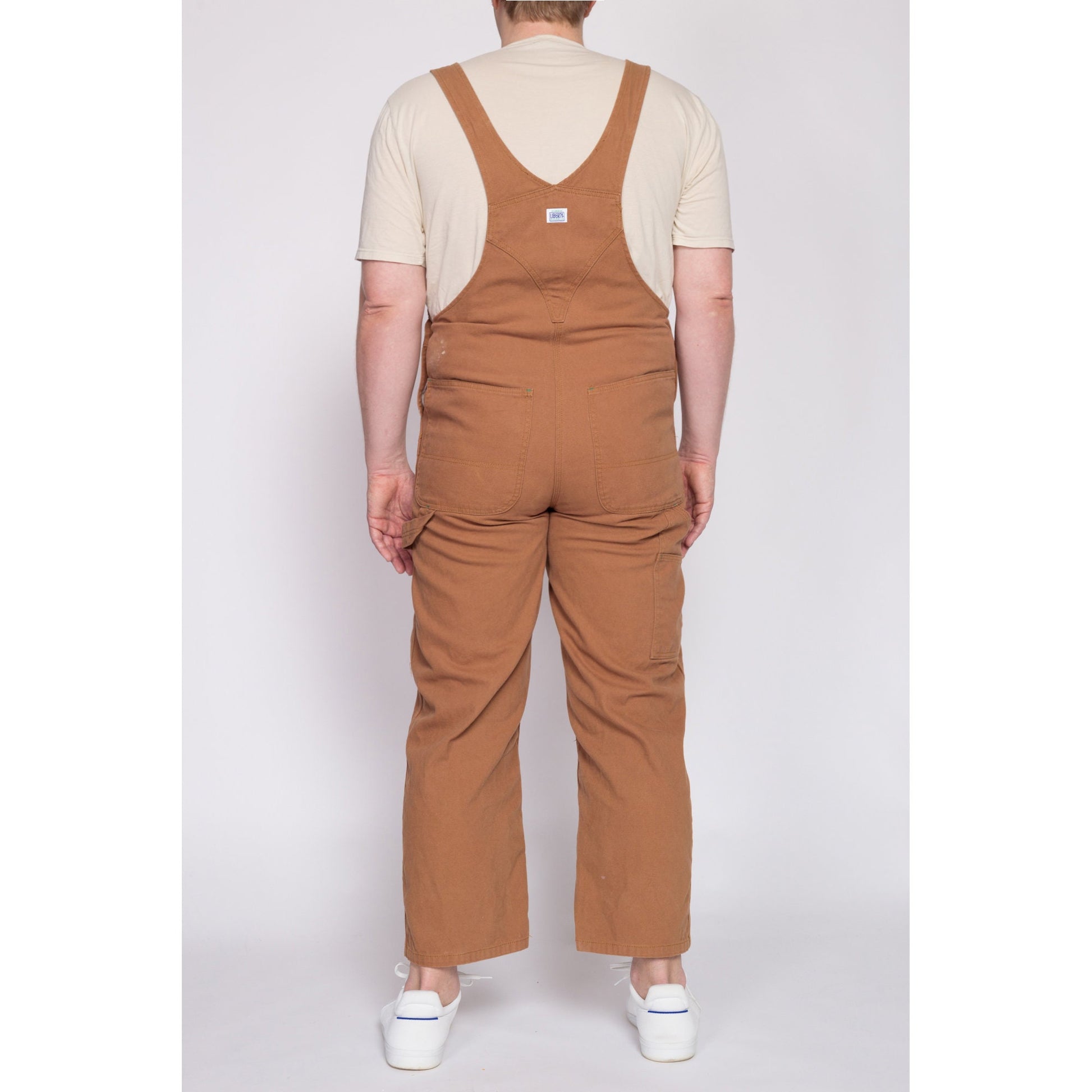 Vintage Liberty Tan Canvas Overalls - 38x30 | 90s Y2K Workwear Jumpsuit