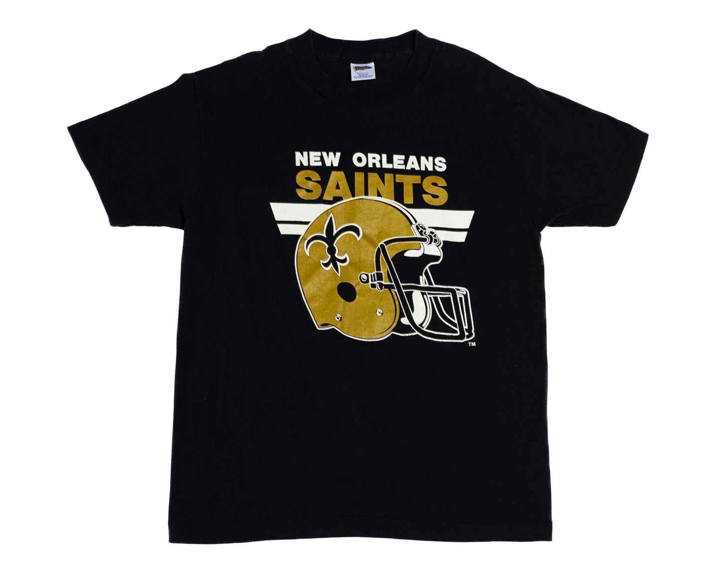 80s New Orleans Saints T Shirt - Men's Small, Women's Medium | Vintage NFL Football Black Graphic Tee