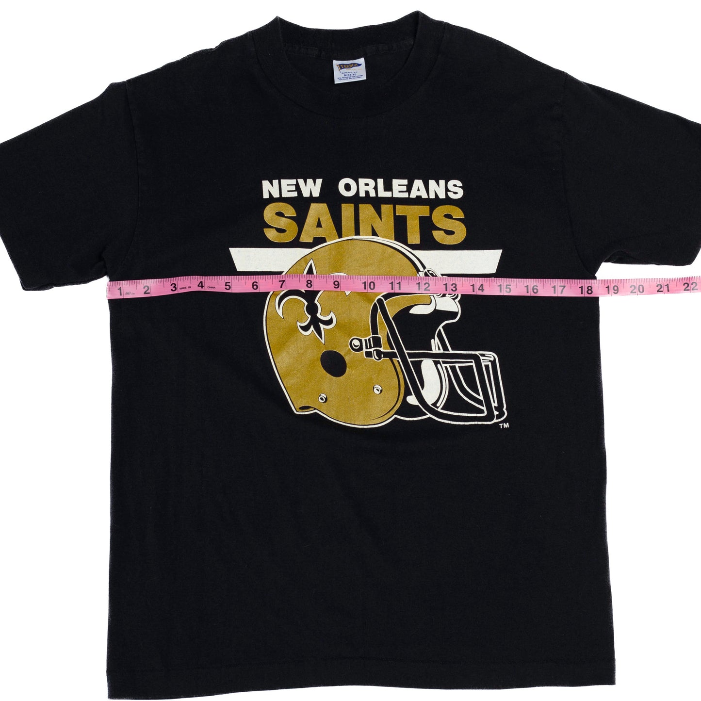 80s New Orleans Saints T Shirt - Men's Small, Women's Medium | Vintage NFL Football Black Graphic Tee