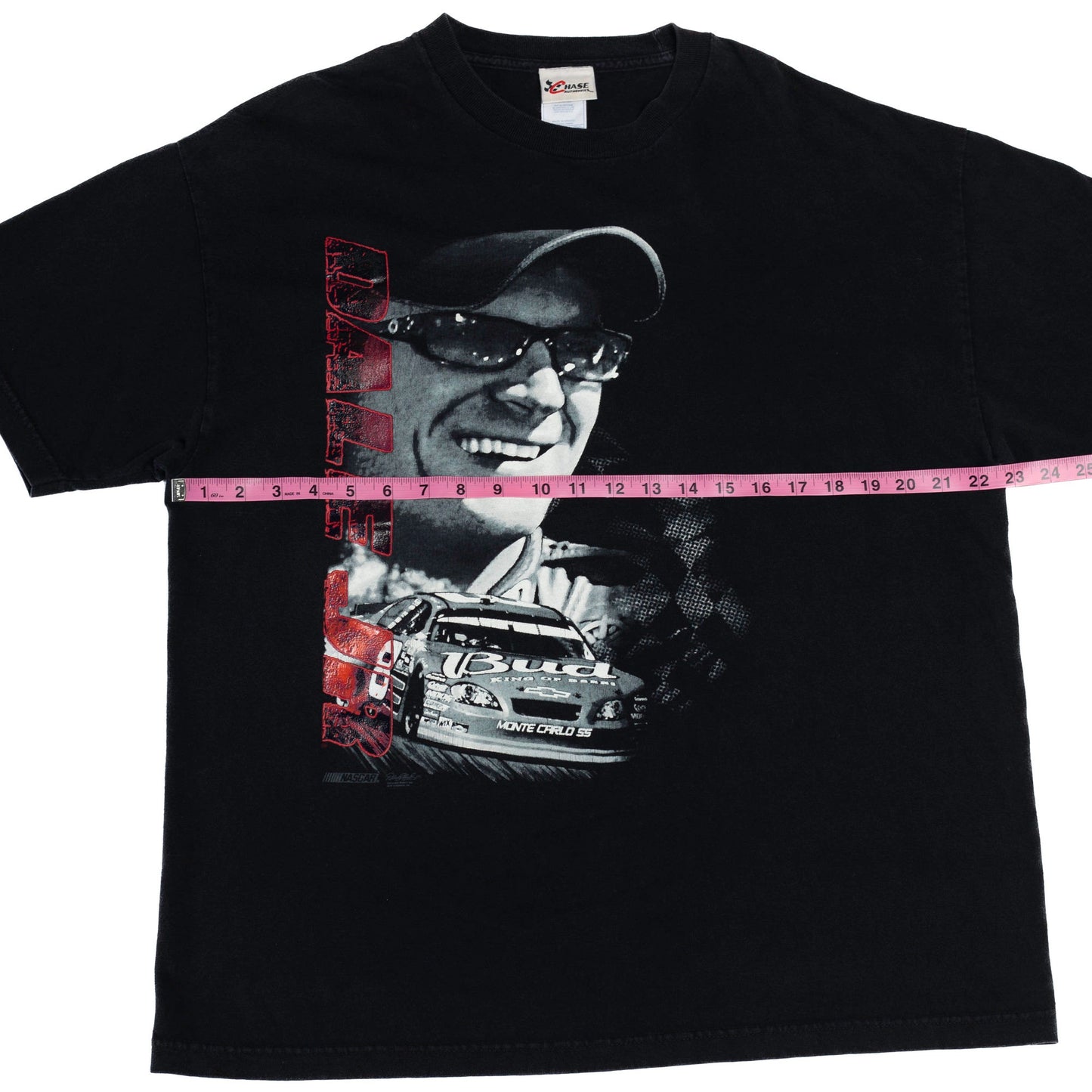 90s Dale Earnhardt Jr. NASCAR T Shirt - Extra Large | Vintage Graphic Black Race Car Promo Tee