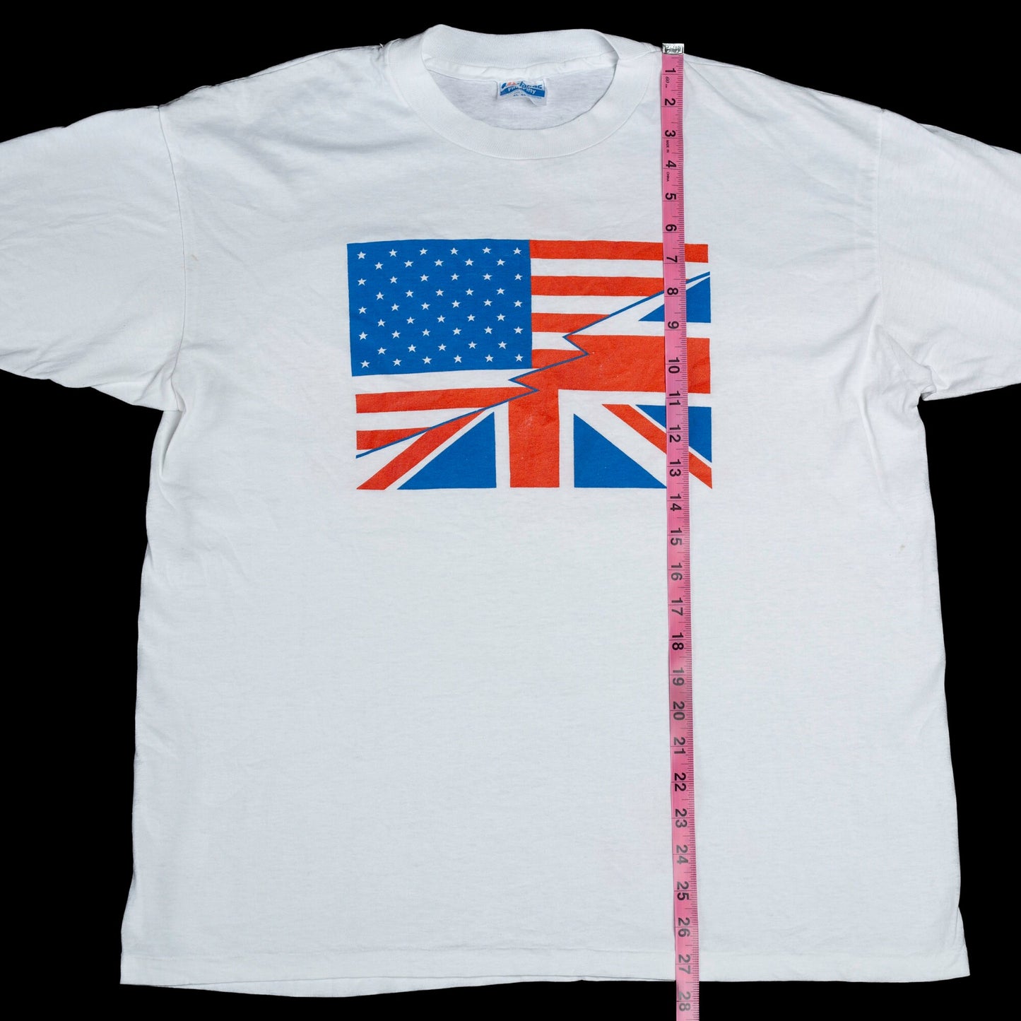 90s American Flag Union Jack T Shirt - Men's Large, Women's XL | Vintage USA England Graphic Tee