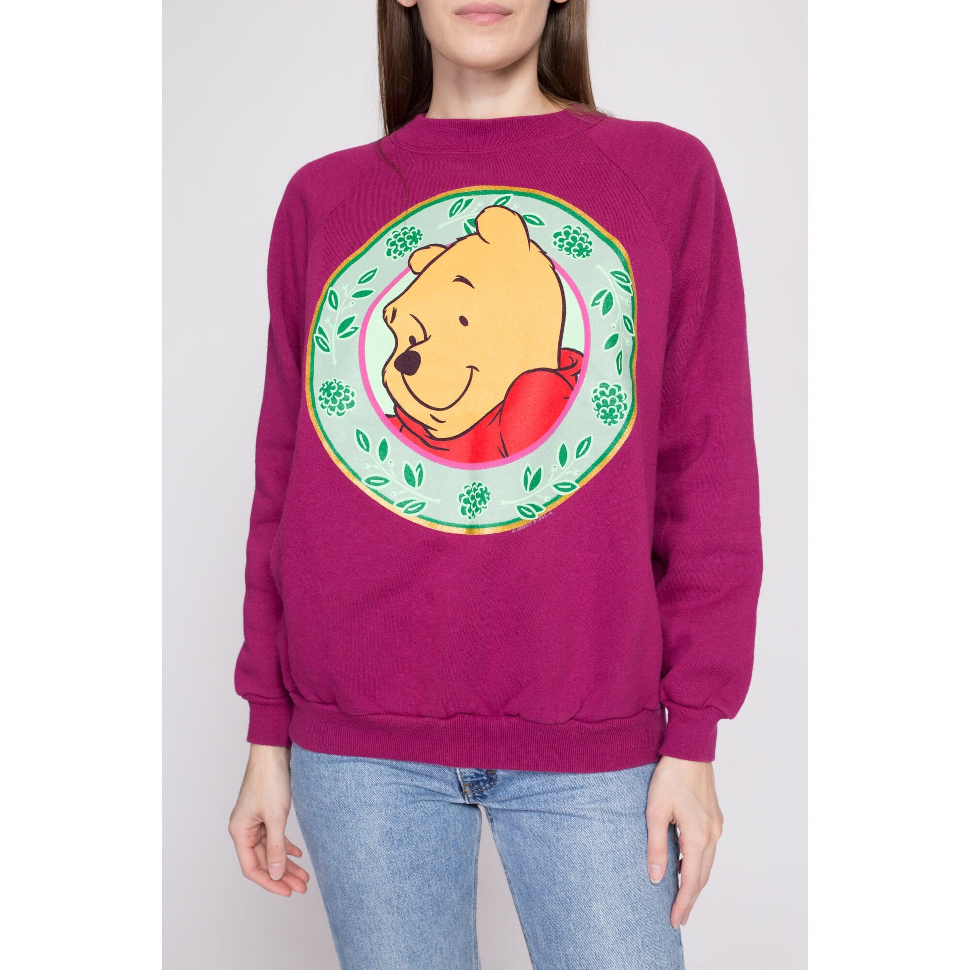 90s Winnie The Pooh Purple Sweatshirt - Large | Vintage Disney Cartoon Jerry Leigh Graphic Crewneck