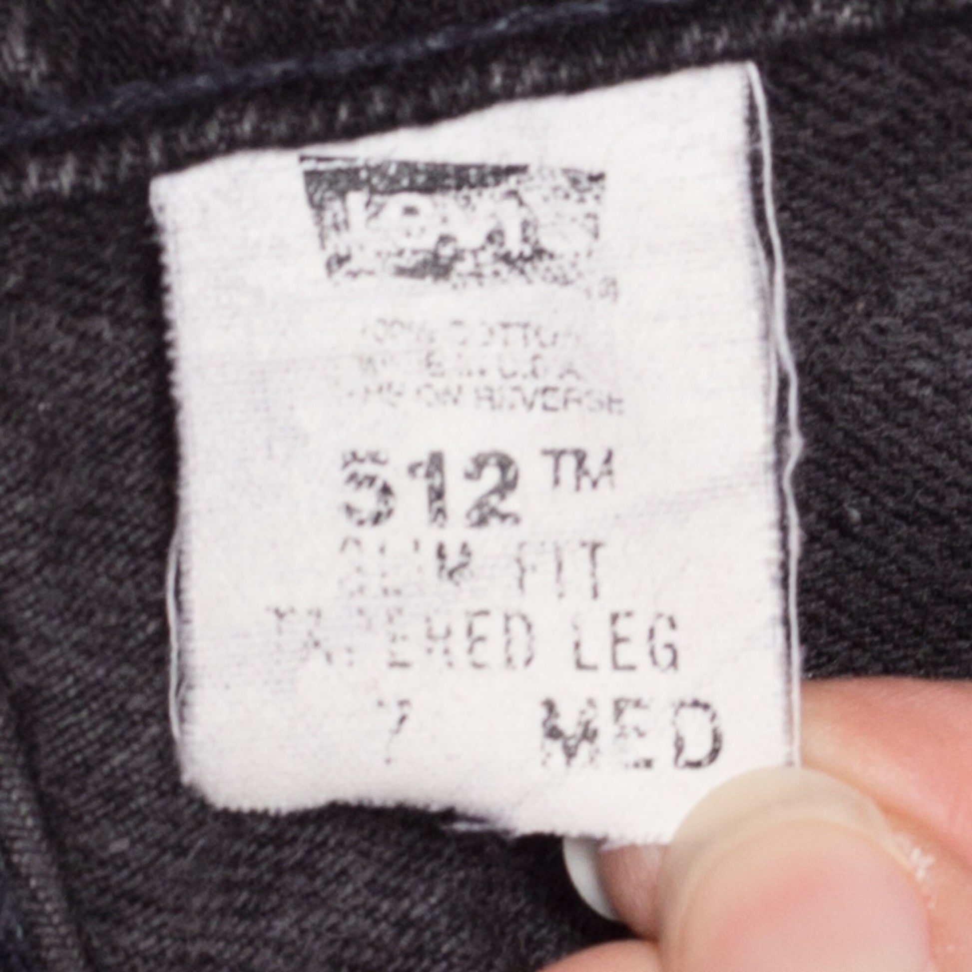 Vintage Levis 512 Black High Waisted Jeans - Extra Small | 80s 90s Made In USA Slim Denim Pants Tapered Leg Mom Jeans