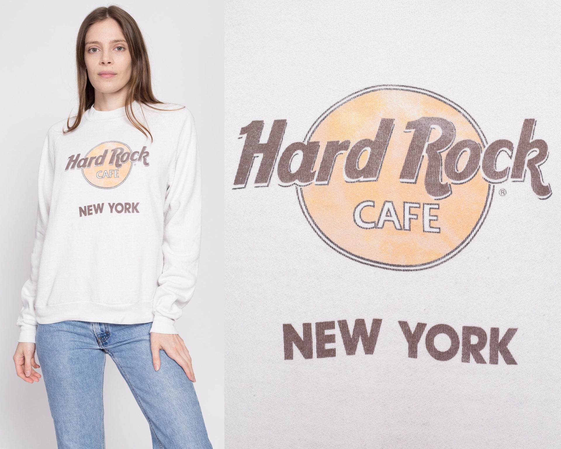 onderwijs leeftijd Golven 80s Hard Rock Cafe New York City Sweatshirt - Men's Medium, Women's La –  Flying Apple Vintage