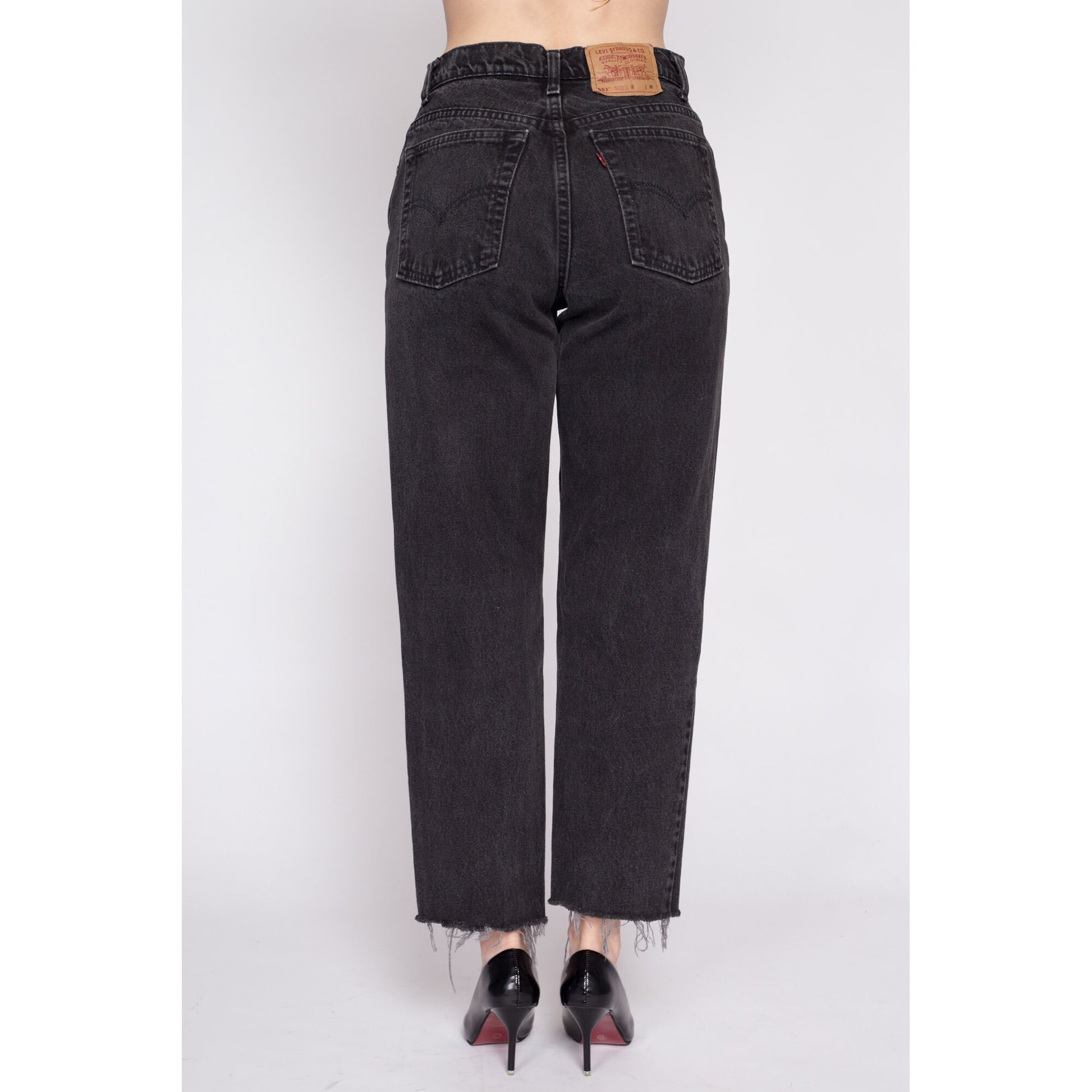 Vintage Levis 551 Black Cut Off Jeans - Medium, 29" – Apple Vintage