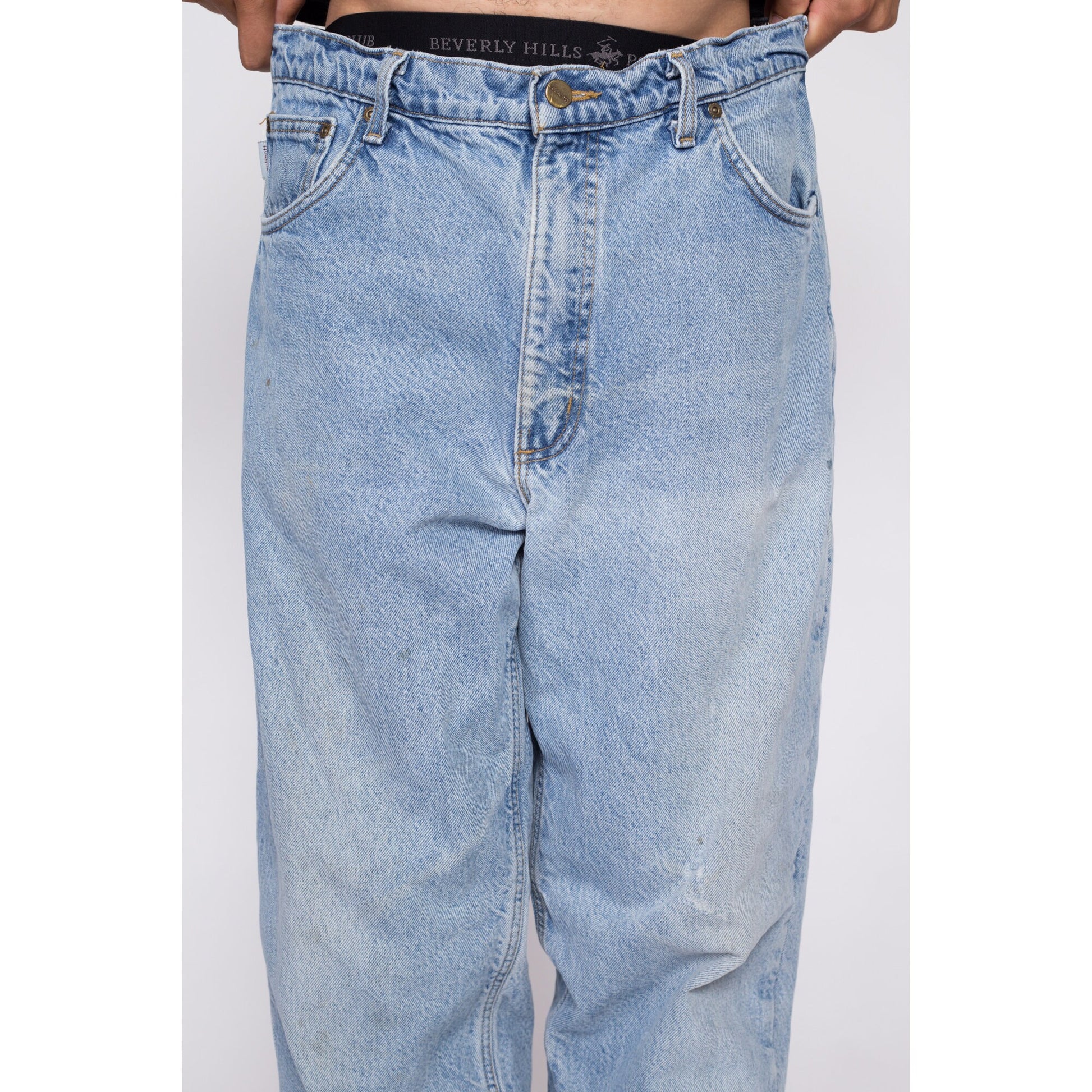 90s Carhartt Flannel Lined Jeans - 36x32 | Vintage Distressed Relaxed Straight Leg Workwear Dungarees