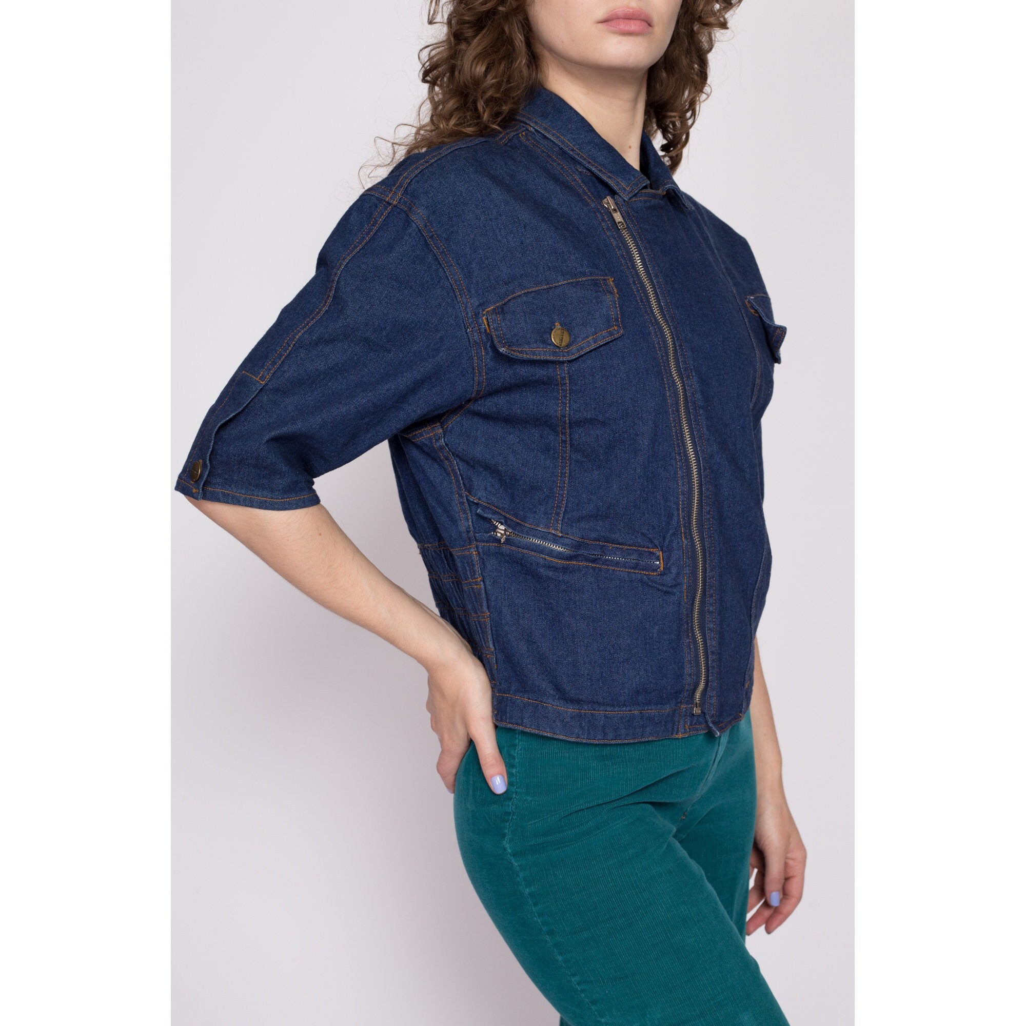 Denim Blue Denim Jacket by RIB for rent online | FLYROBE