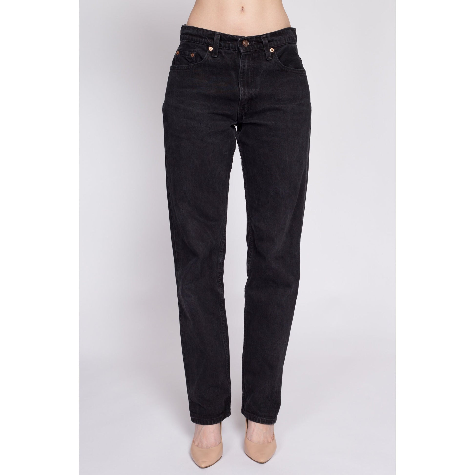 Vintage Levis Black Unisex Jeans - 30" Waist | 90s Denim Straight Leg Boyfriend Jeans