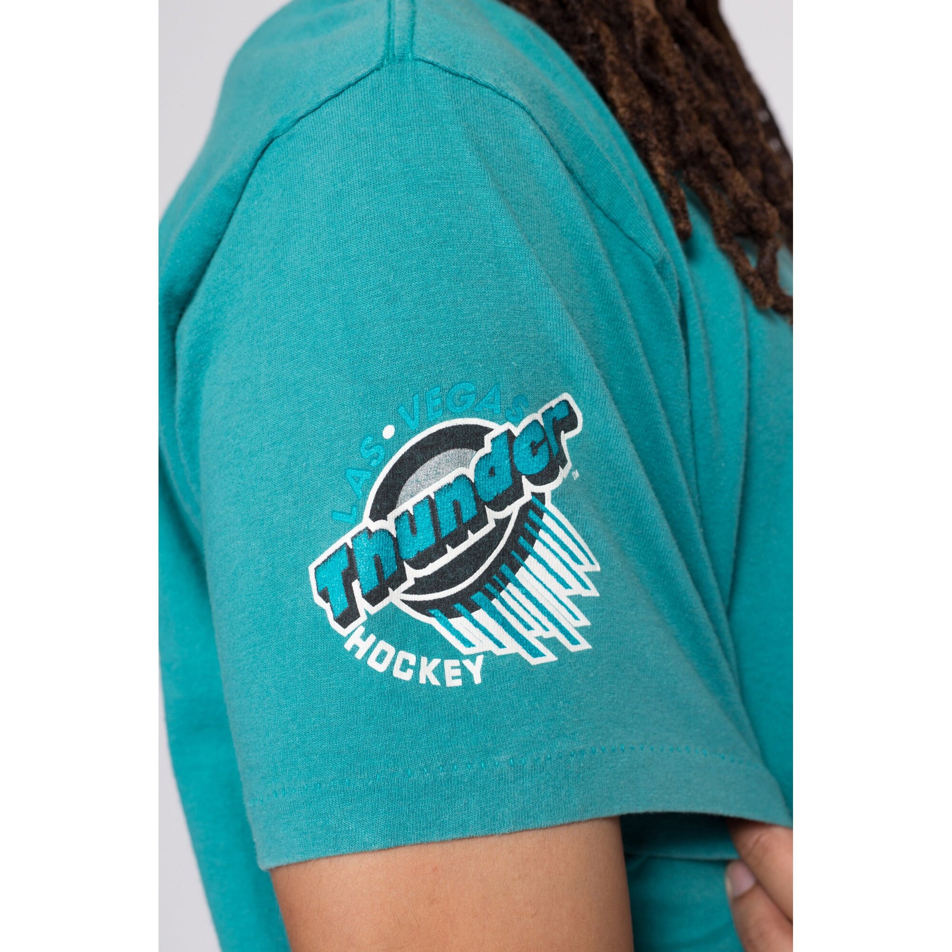 90s Las Vegas Thunder "Skate Softly, Carry A Big Stick" Ice Hockey T Shirt - Men's Large | Vintage IHL International League Graphic Tee