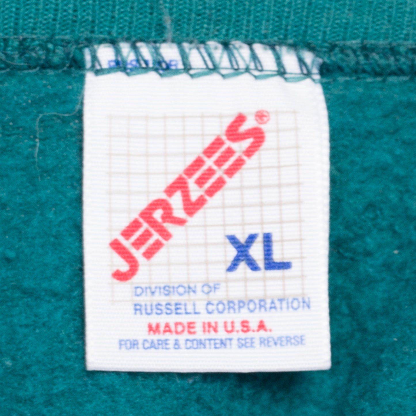 90s Teal Green Crewneck Sweatshirt - Men's Large | Vintage Jerzees Russell Blank Slouchy Plain Pullover