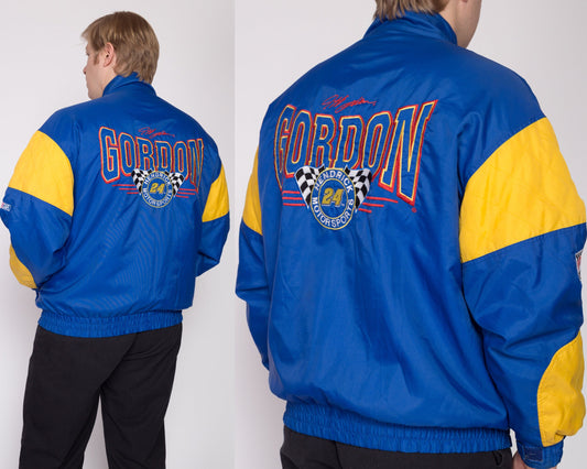 90s Jeff Gordon NASCAR Racing Jacket - Men's XL | Vintage Nutmeg Mills Dupont Color Block Puffer Coat