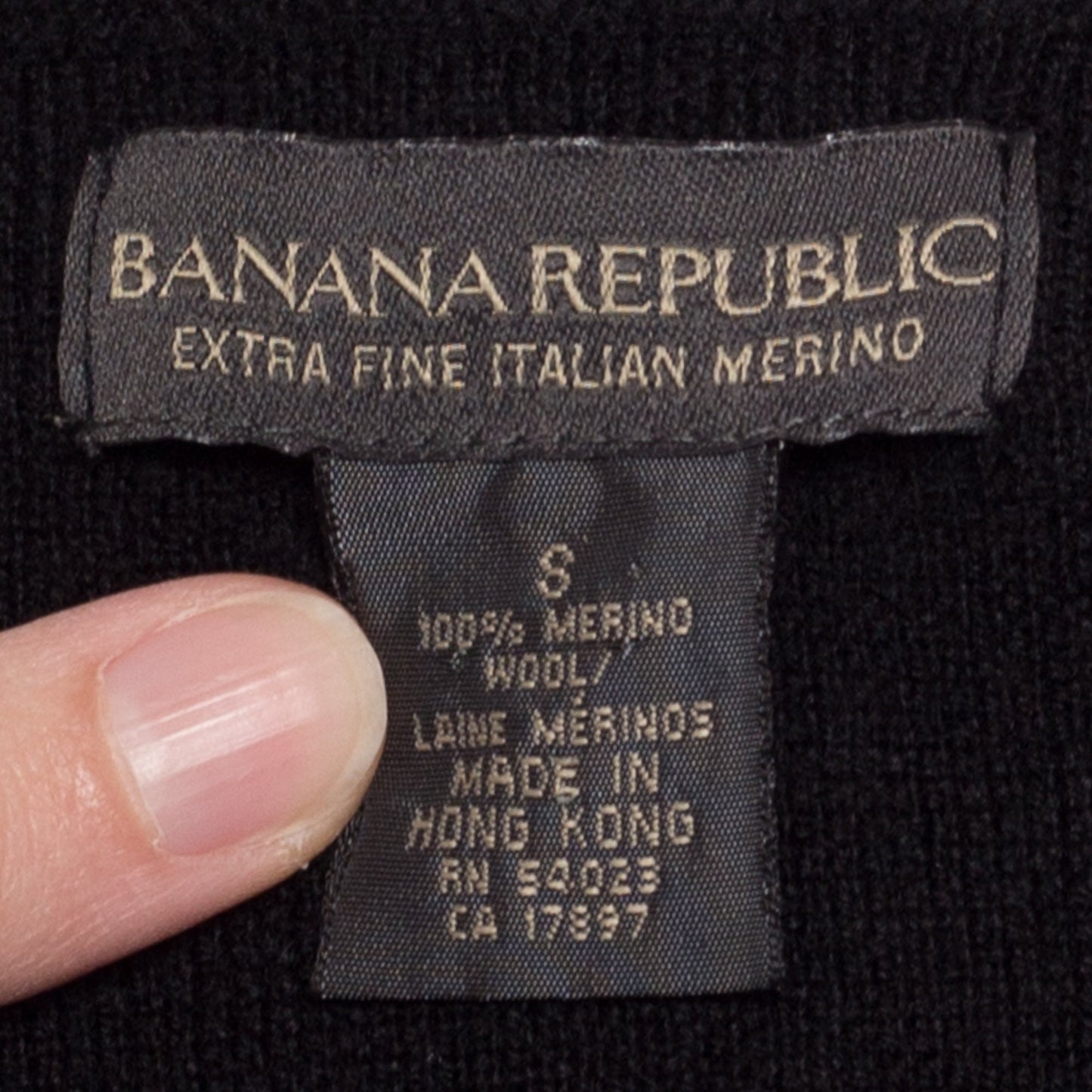 90s Banana Republic Merino Wool Turtleneck - Small | Vintage Bell Sleeve Minimalist Black Fitted Sweater