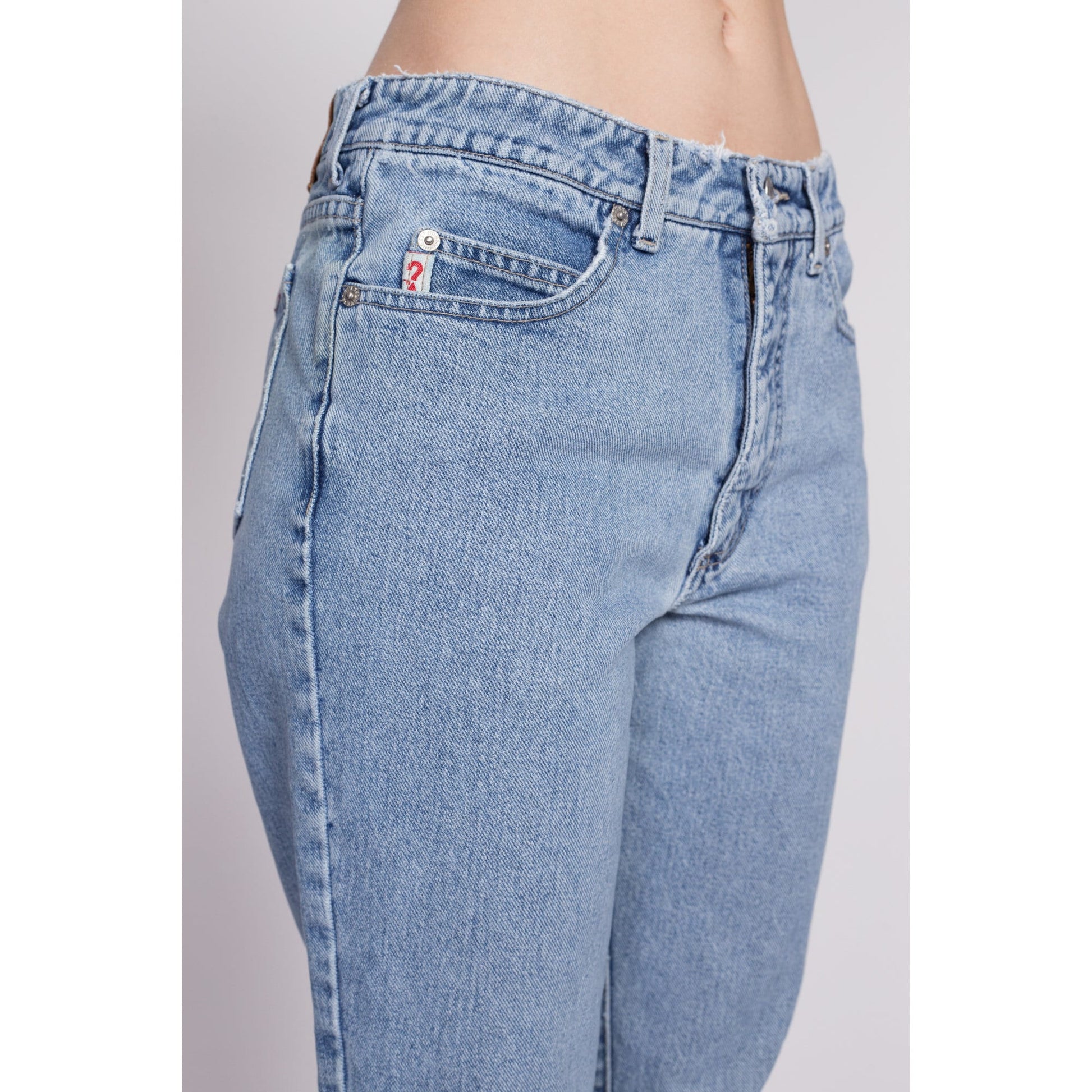 90s Guess Mid Rise Jeans - Small to Medium | Vintage Light Wash Denim Distressed Straight Leg Boyfriend Jeans