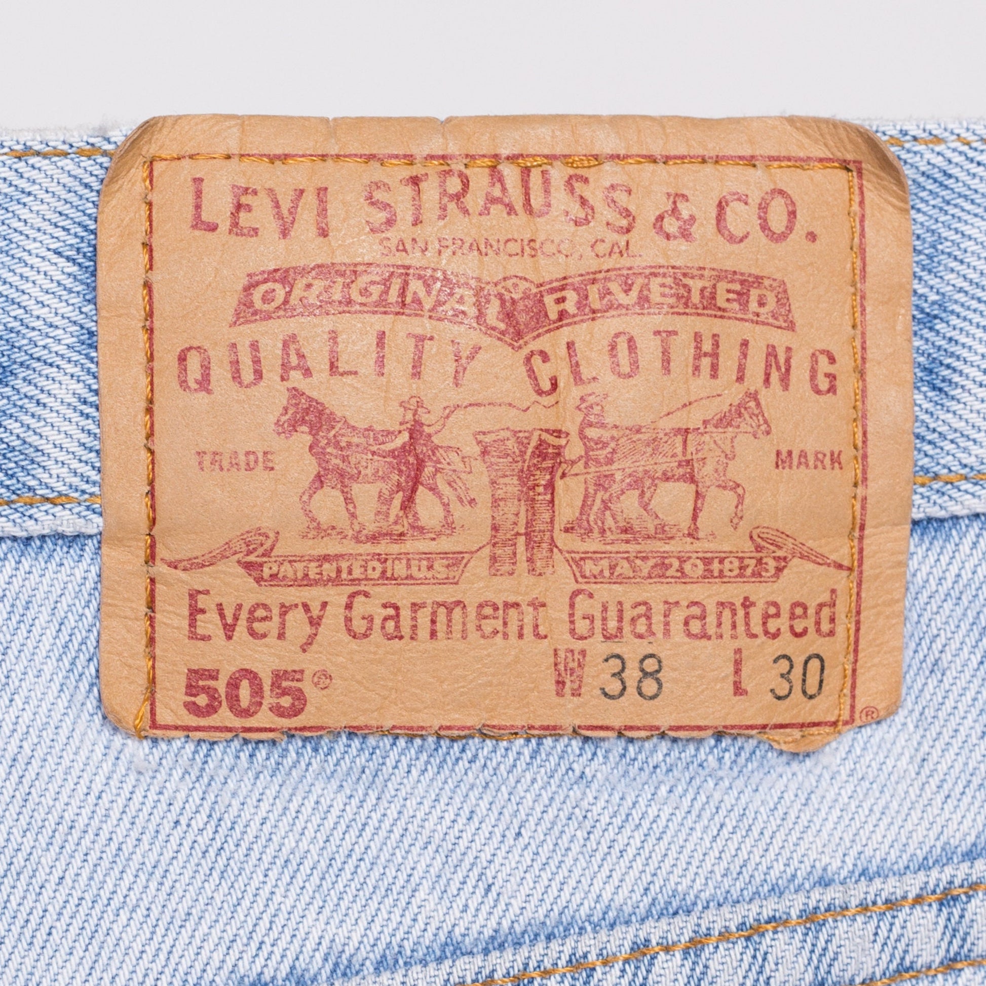 90s Levi's 505 Light Wash Jeans - 38x30 | Vintage Regular Fit Straight Leg Denim Dad Jeans